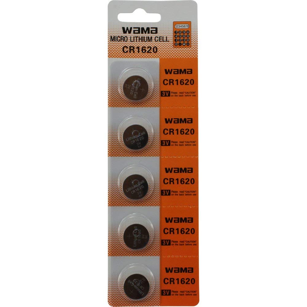 5-Pack CR1620 3V Lithium Coin Cell Batteries - Long-Lasting Power for Watches, Calculators, Key Fobs & Small Electronics - Retail Ready Blister Pack