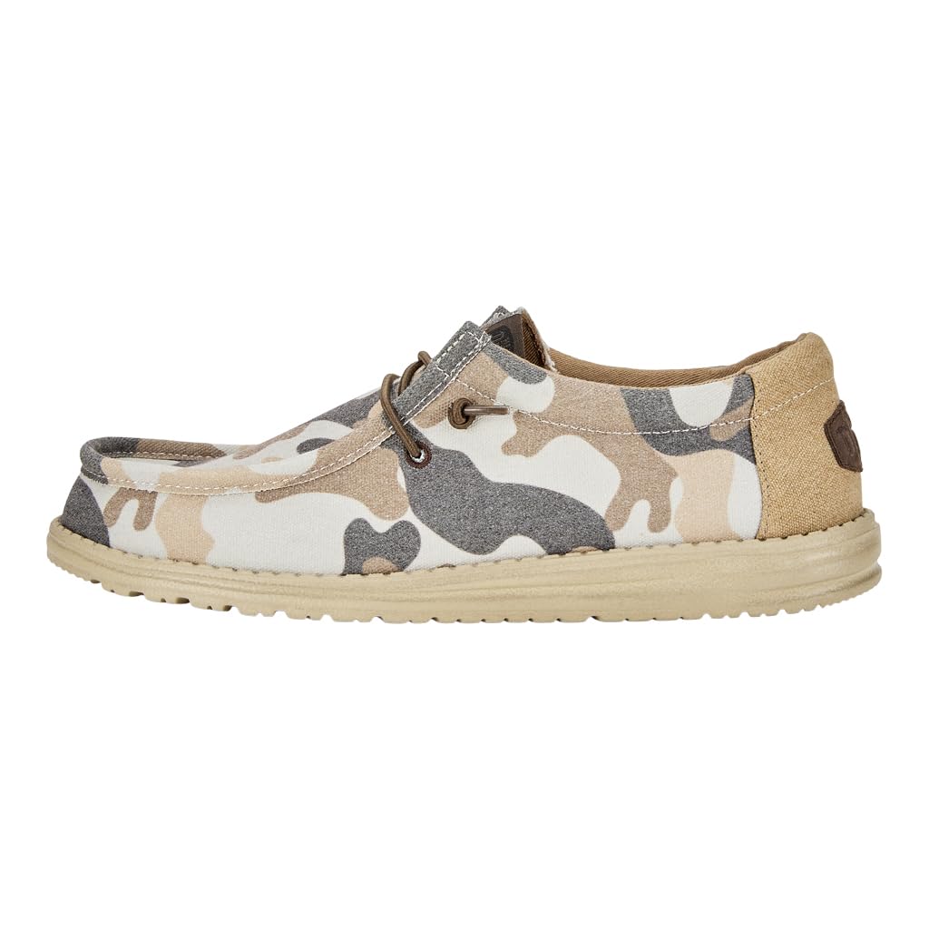 Hey Dude Men's Wally Washed Camo Slip-On Loafers - Lightweight Comfortable Shoes for Men | Perfect for Casual Wear, Travel & Everyday Use
