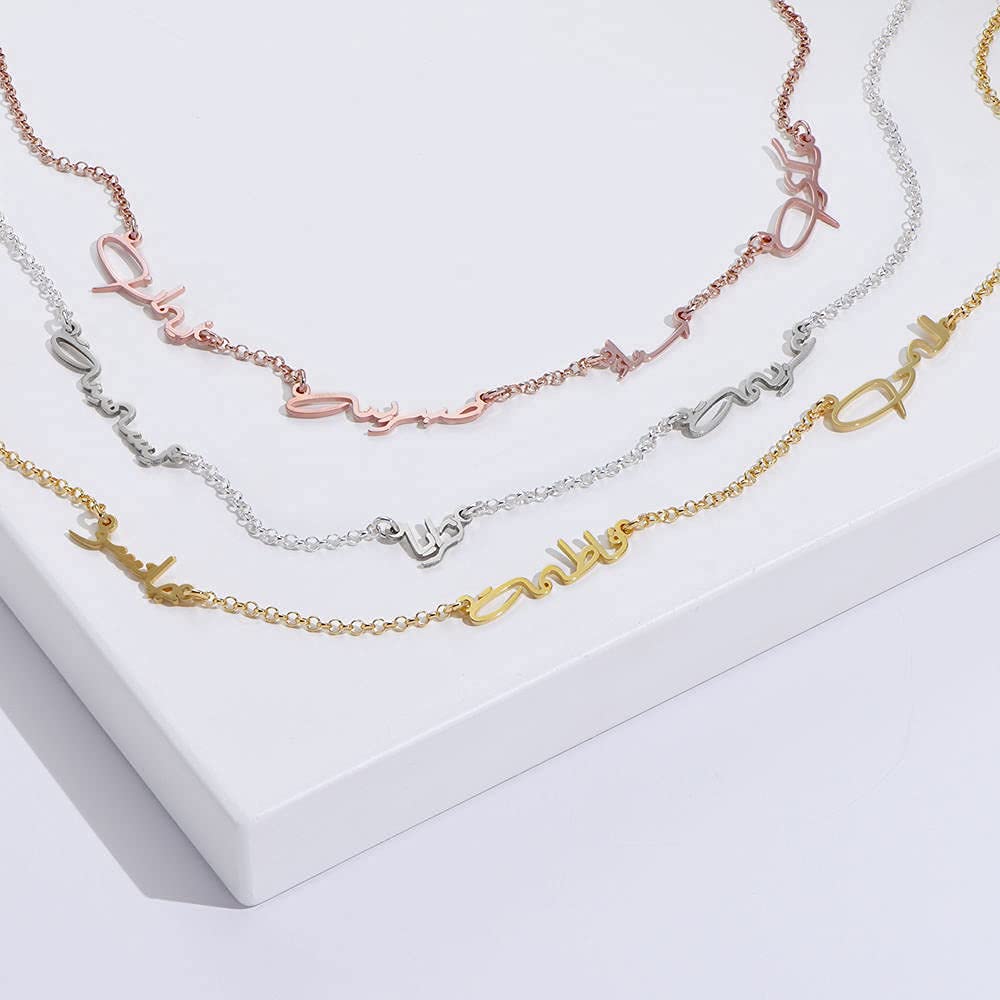 Custom Arabic Name Necklace - Personalized Nameplate Pendant Jewelry for Women - Elegant Dainty Gift for Her, Mom, Wife - Perfect for Mother's Day, Christmas, Birthday Gifts - Everyday Wear, Date Nights, Special Occasions