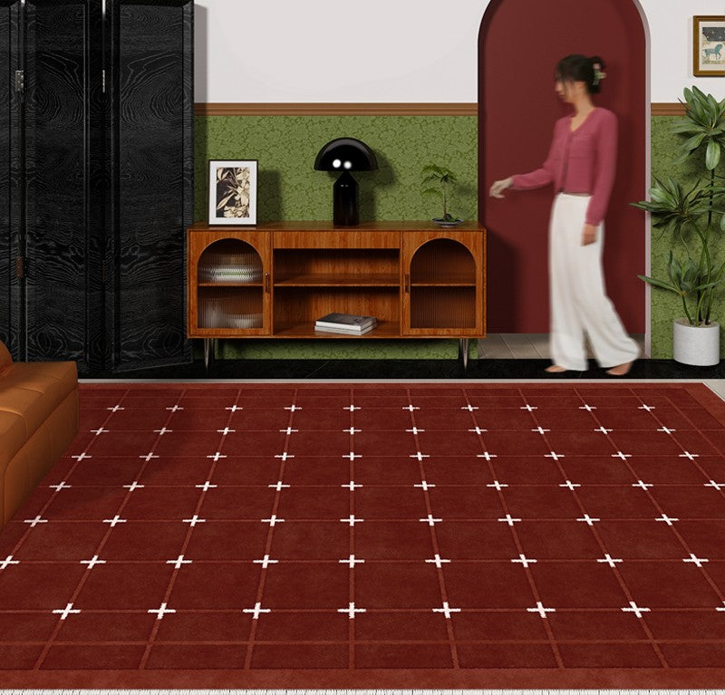 Modern Geometric Abstract Area Rugs - Contemporary Mid Century Design Carpets for Living Room, Bedroom & Dining Room | Non-Slip Soft Floor Mat for Home Decor, Office Space & High Traffic Areas