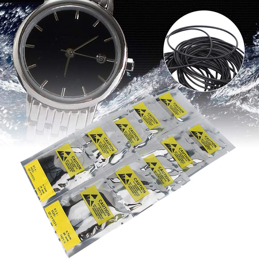 0.7mm Rubber Watch Back Cover Seal Gaskets Kit - 500pcs in 10 Sizes for Watch Repair & Maintenance - Perfect for Rolex, Omega, Seiko Watch Battery Replacement & Waterproofing