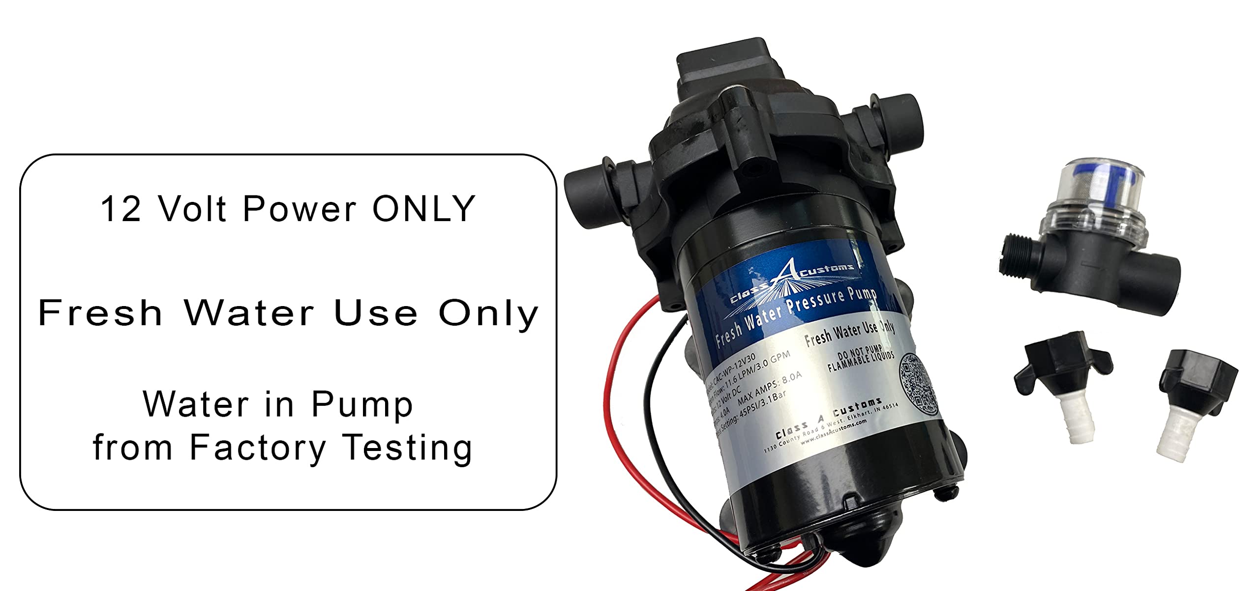 20 Gallon RV Fresh Water Tank with Plumbing Kit & 12V Water Pump - Portable Water Storage Solution for Camping, Boating & Off-Grid Living | T-2000-BPK-PUMP