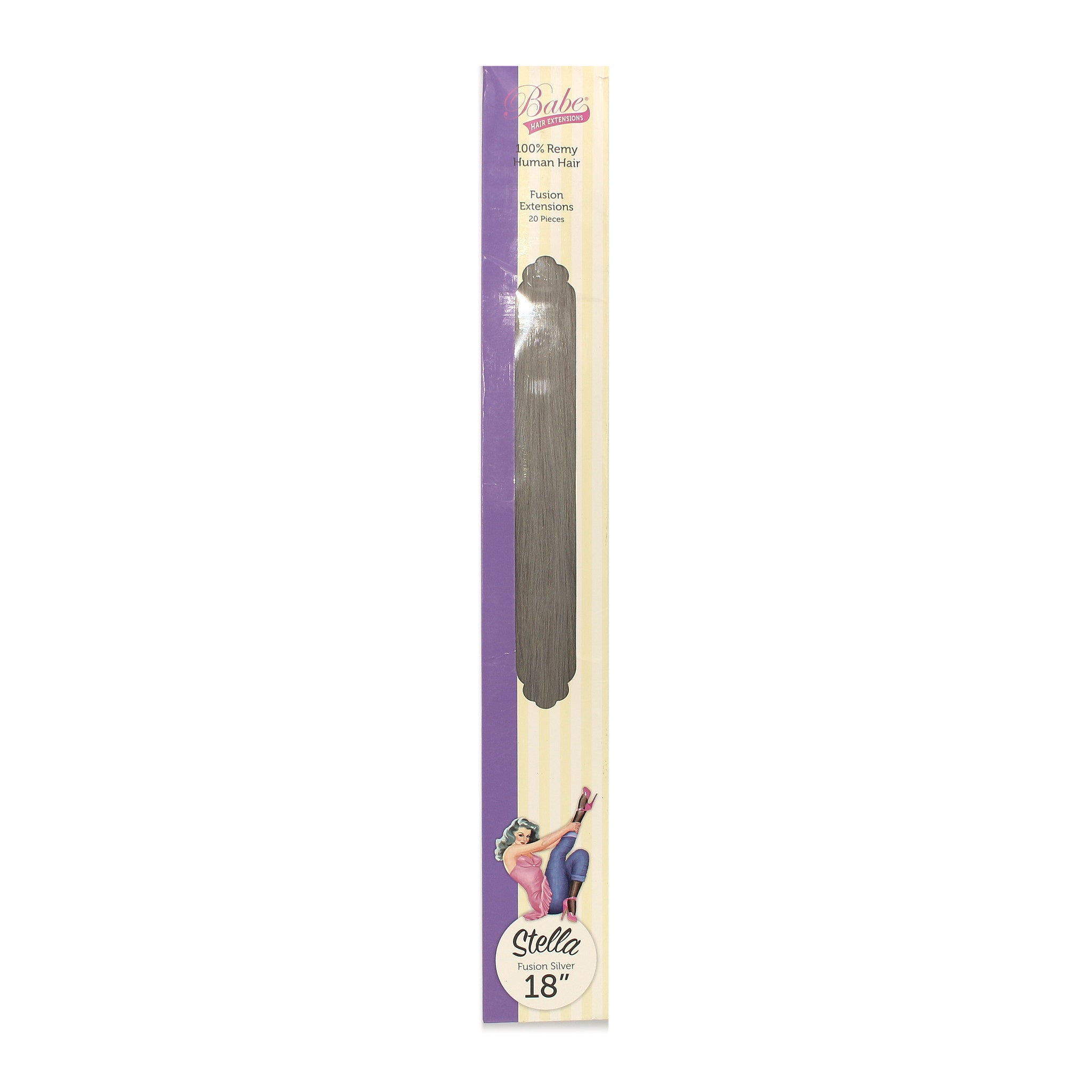 100% Human Remy Hair Extensions - 20 Piece Stella Fusion Silver 18