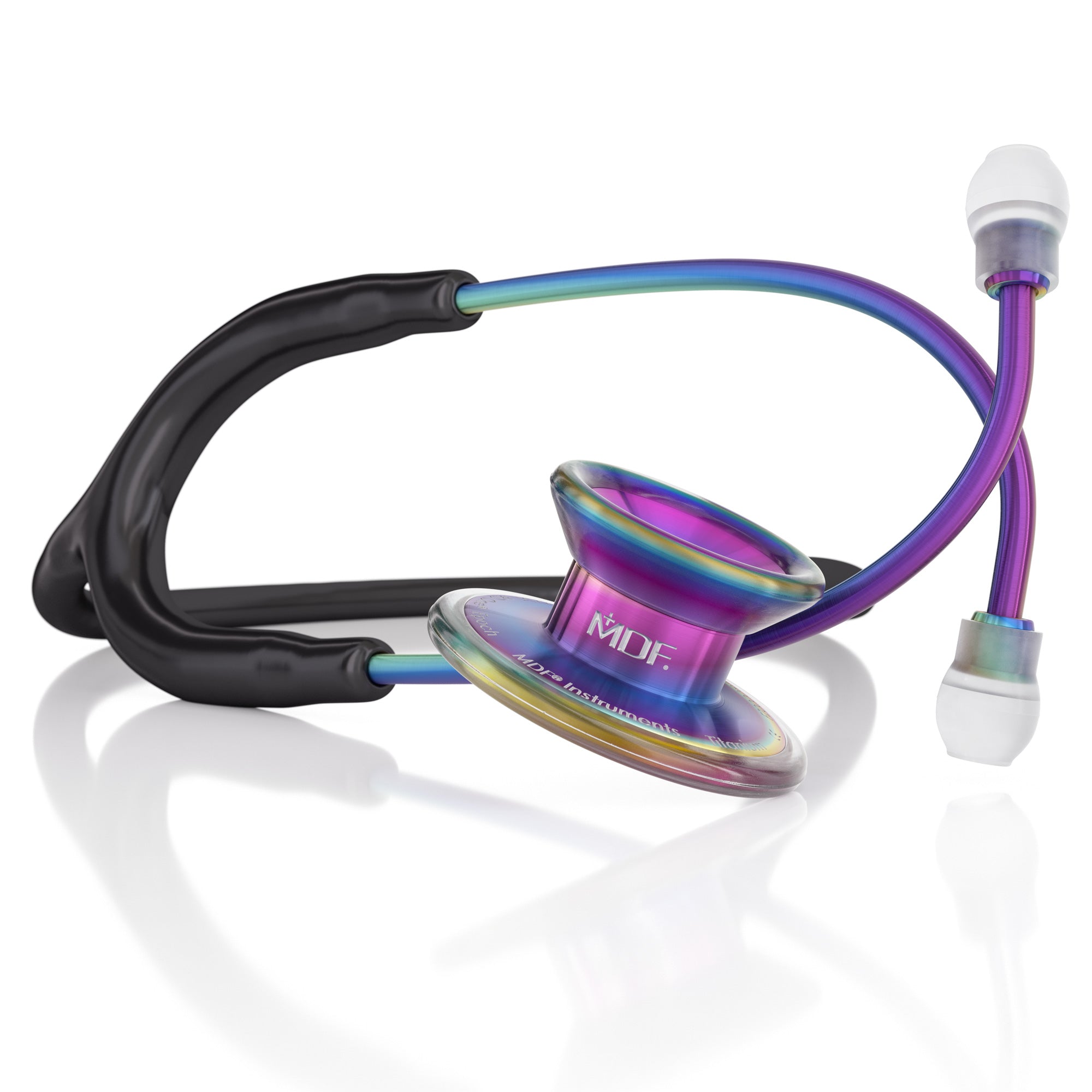 MD One® Epoch® Titanium Adult Stethoscope - Black/Kaleidoscope Design for Medical Professionals | Ideal for Doctors, Nurses & Healthcare Workers