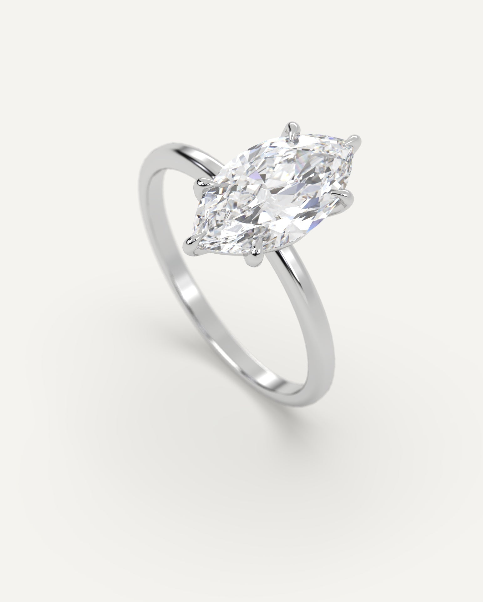 2 Carat Marquise Cut Diamond Ring - 14K White Gold Engagement Ring for Women, Perfect for Proposals, Anniversaries & Special Occasions