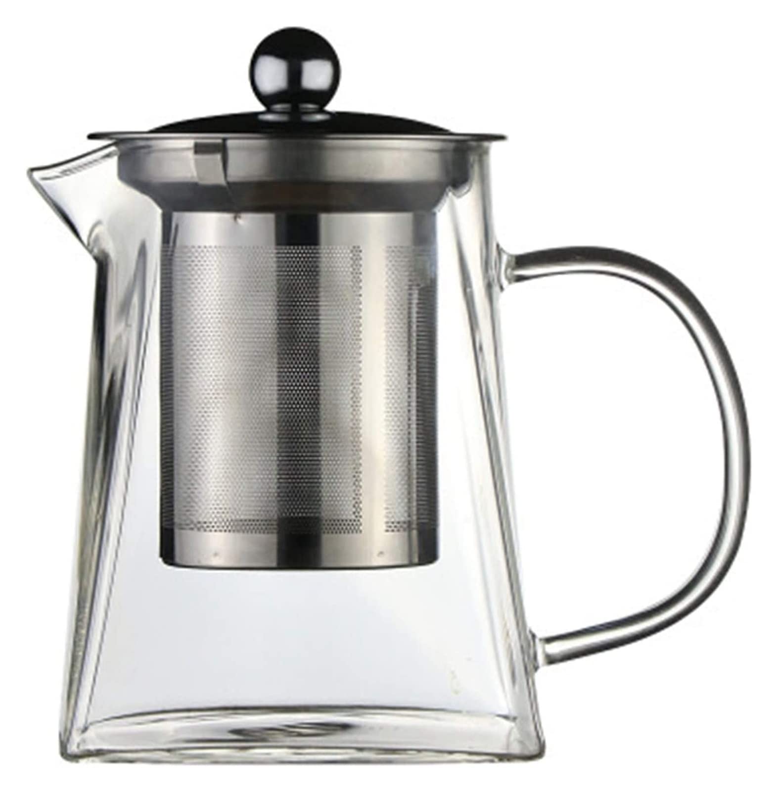 Heat-Resistant Glass Teapot with Stainless Steel Filter - Premium Black Tea Set for Home Brewing - Perfect for Afternoon Tea, Office Use & Gift Giving (Size A & E)