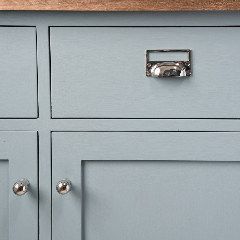 Polished Nickel Hooded Drawer Handle with Card Frame - Modern Cabinet Pull for Kitchen & Bathroom Renovation - Perfect for Dressers, Cabinets and Furniture Upgrades