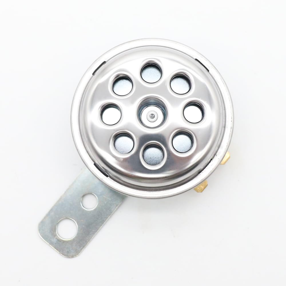 LVEE DL70-007 Universal 9-Hole Motorcycle Horn - Waterproof Round Loud Speaker 12V 1.5A 105dB Electric Horn for Motorcycles, Scooters & ATVs - Perfect for Highway Riding and Urban Commuting