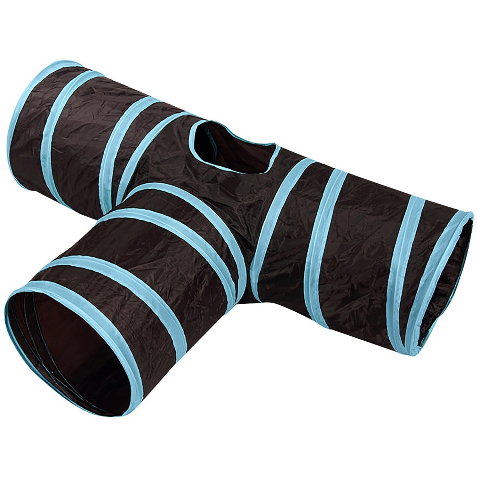 iCAGY Cat Tunnels for Indoor Cats - Interactive Rabbit Tunnel Toy for Kittens, Puppies & Small Pets - Crinkle Collapsible Pop-Up 3-Way Play Tunnel (Black) - Perfect for Playtime, Exercise & Hide-and-Seek Games