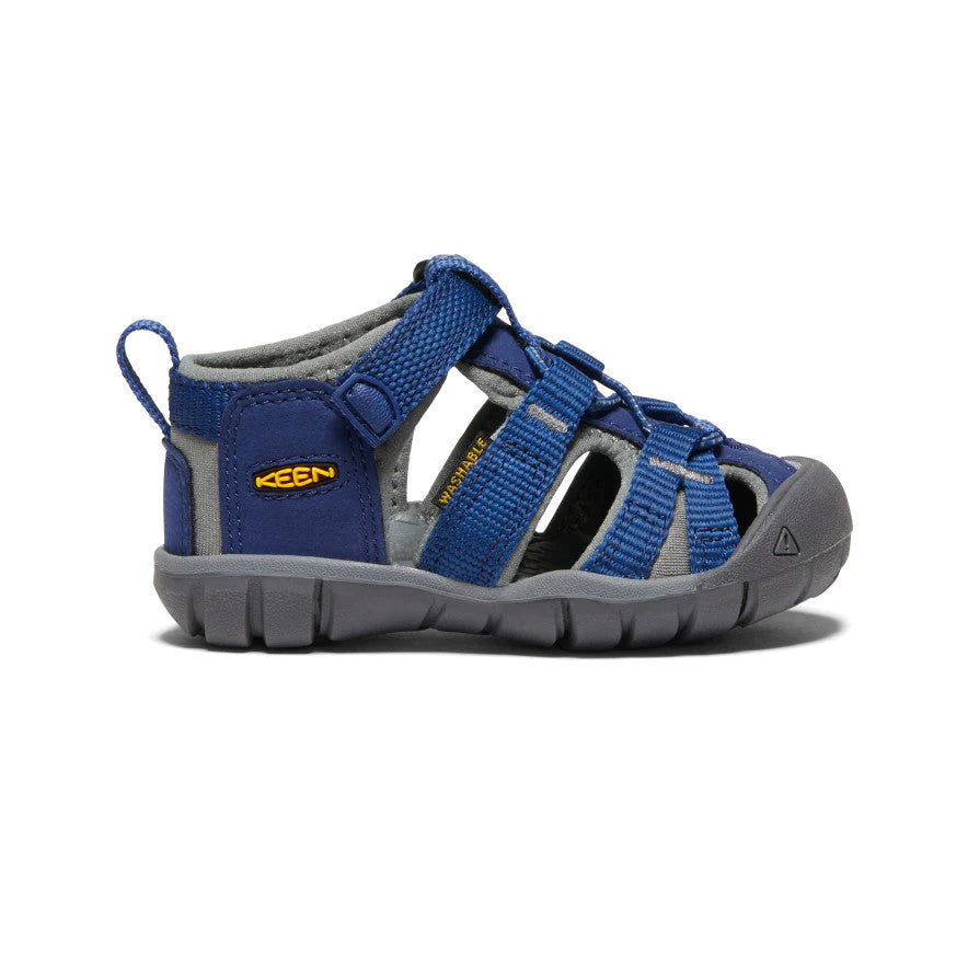 Keen Blue Depths/Gargoyle Seacamp II CNX Toddler Sandals - Waterproof Hiking Shoes for Boys & Girls - Perfect for Beach, Pool & Outdoor Adventures