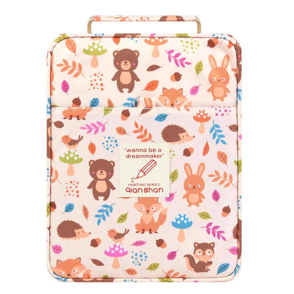 Large Capacity Polyester Pencil Case Holder - Organizes 260 Colored Pencils or 180 Gel Pens with Zipper Closure - Perfect for Watercolor Pens, Markers & Art Supplies - Ideal for Artists, Students & Office Use - Orange Fox Design