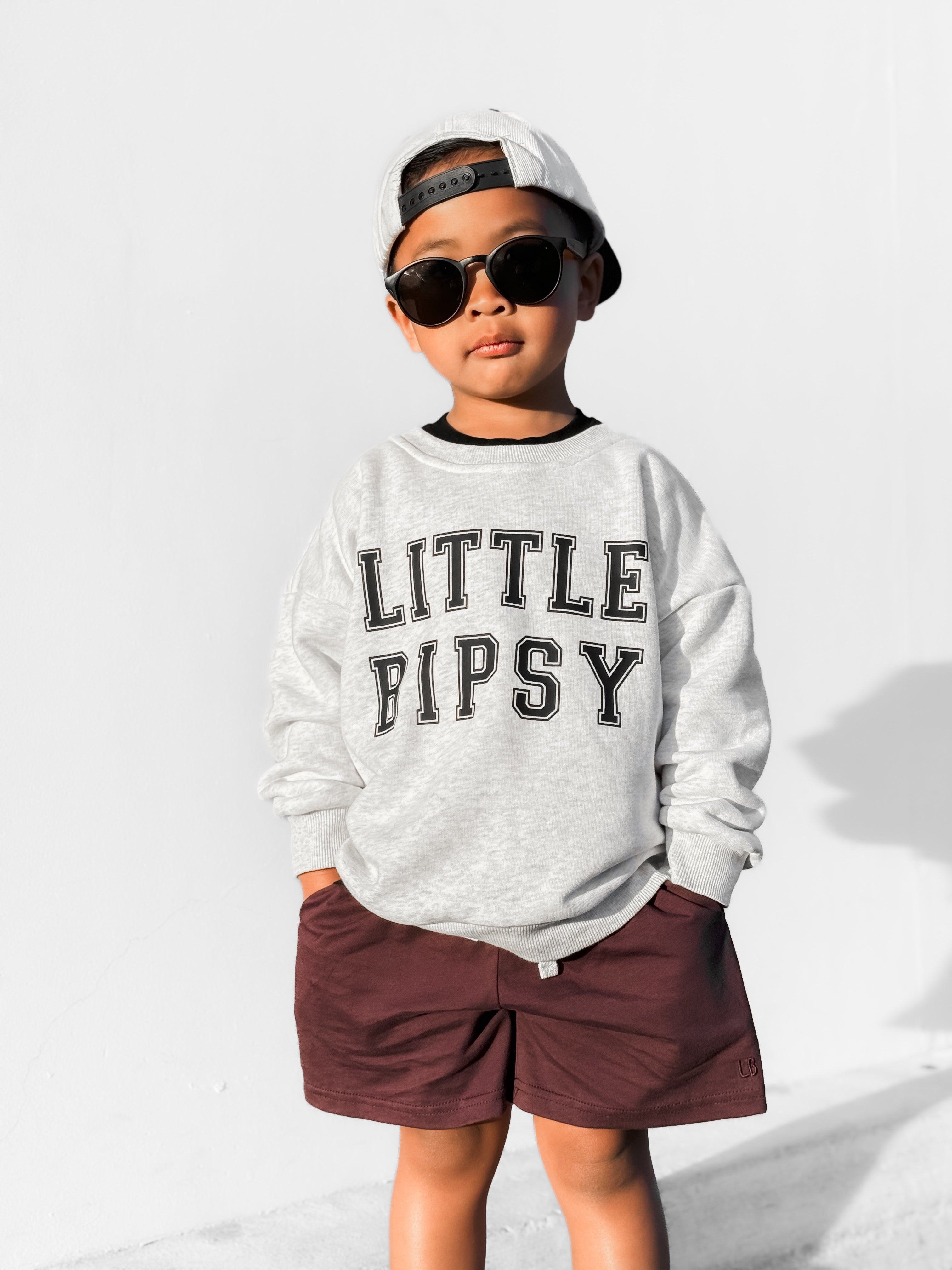 LB Collegiate Crewneck Sweatshirt - Soft Grey Cotton Pullover for Men & Women | Casual Wear, Street Style, College Outfit, Loungewear