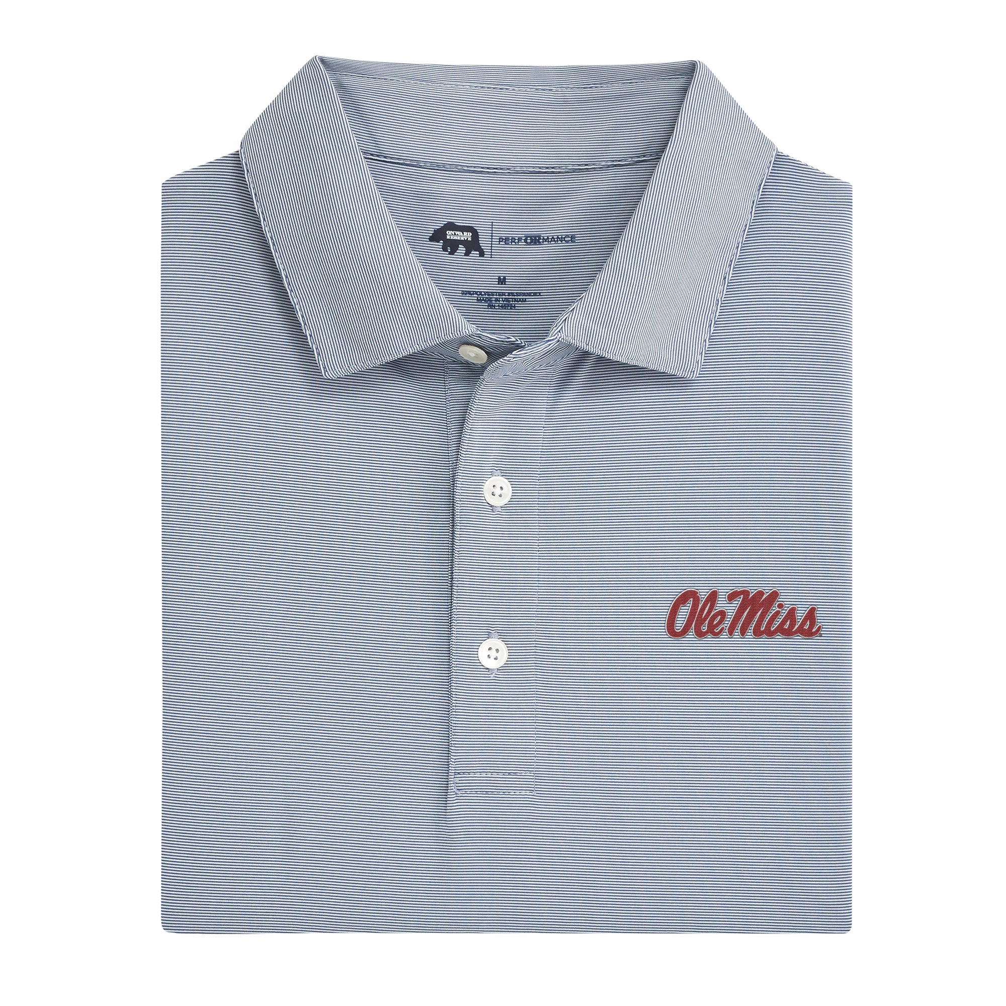 Ole Miss Hairline Stripe Performance Polo Shirt for Men - Moisture-Wicking Golf & Tennis Athletic Top - Comfortable Breathable Fabric for Sports & Casual Wear