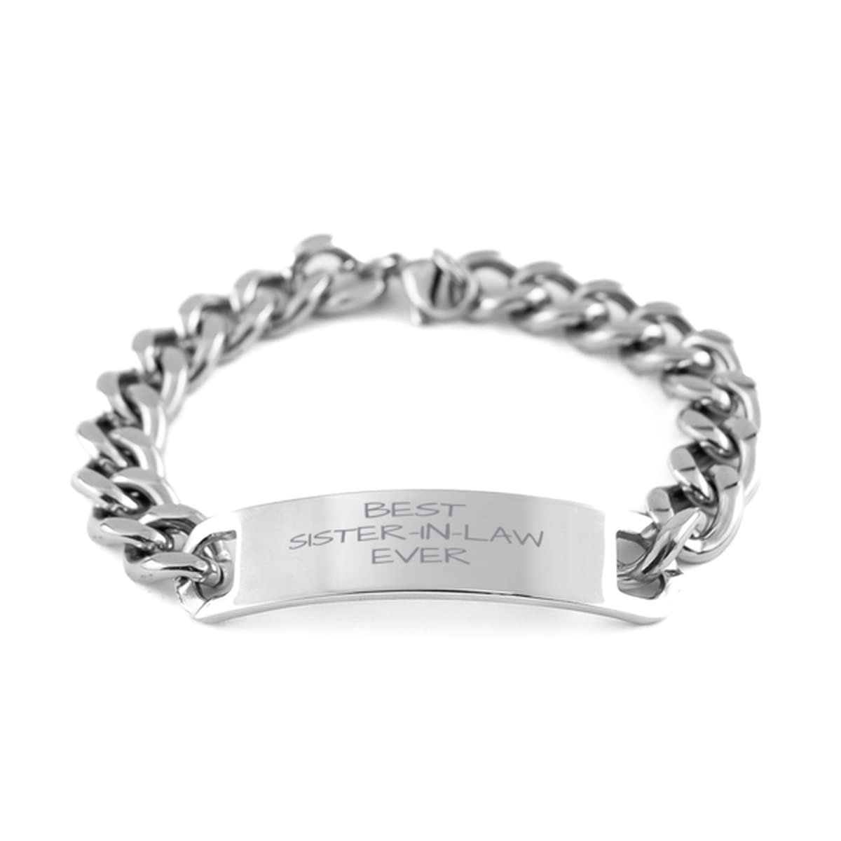 Stainless Steel Cuban Chain Bracelet for Sister-in-Law - Best Funny Gift for Birthday & Christmas - Durable Jewelry for Men & Women - Perfect for Casual Wear, Special Occasions & Gift Giving