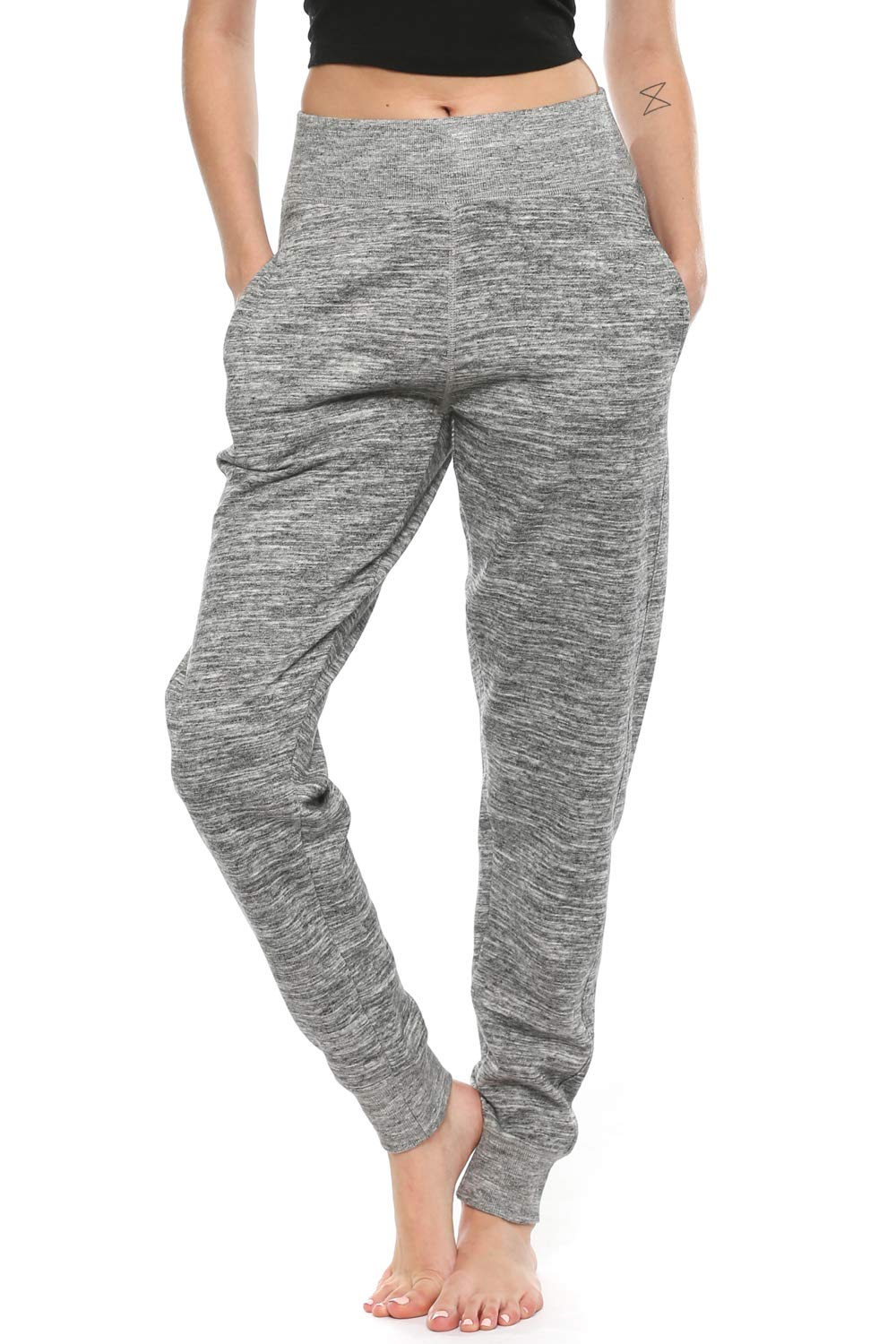Urban Look Women's Elastic Waistband Soft Fleece Jogger Pants - Comfortable Lounge Pants for Yoga, Running, Travel & Home Wear
