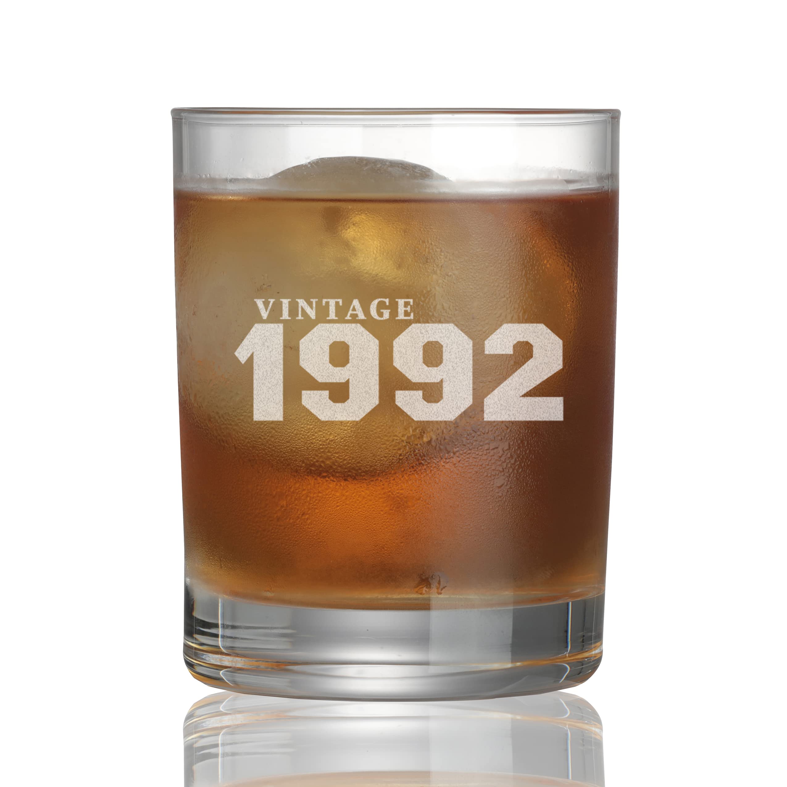 Vintage Whiskey Glass Set - Custom Engraved Old Fashioned Glasses with Year & Design Options | Personalized Birthday Gift for Men, Women, Dad, Mom | Perfect for Cocktails, Bourbon, Scotch & Anniversary Celebrations