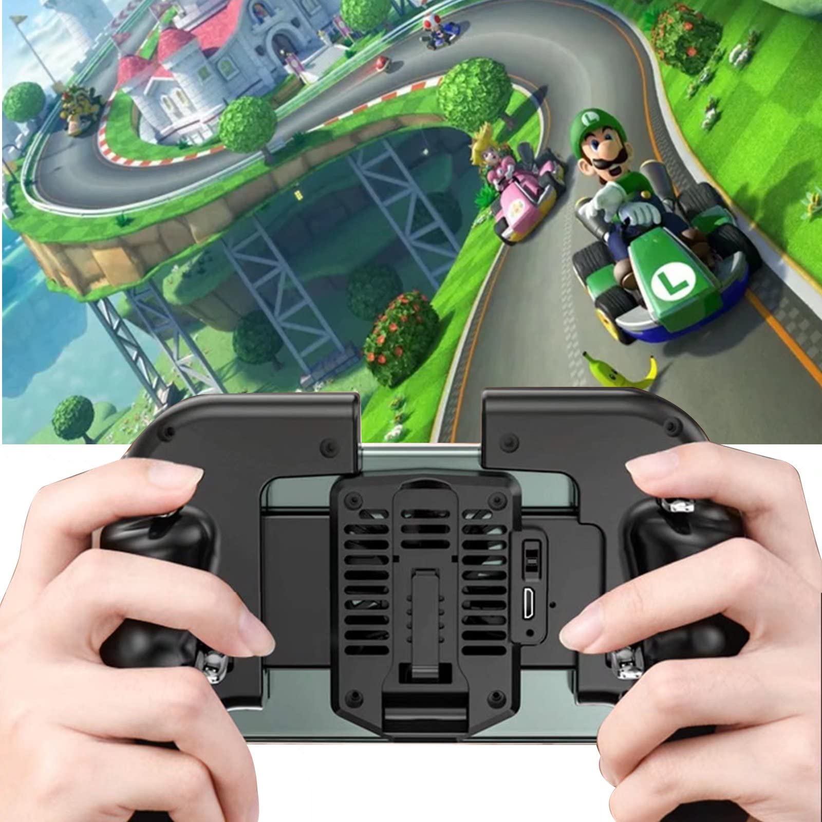 6-Finger PUBG Mobile Gaming Controller with Cooling Fan & Phone Holder - Ergonomic Joystick Gamepad for PUBG, Fortnite, Call of Duty - Perfect for Competitive Mobile Gaming & Long Play Sessions