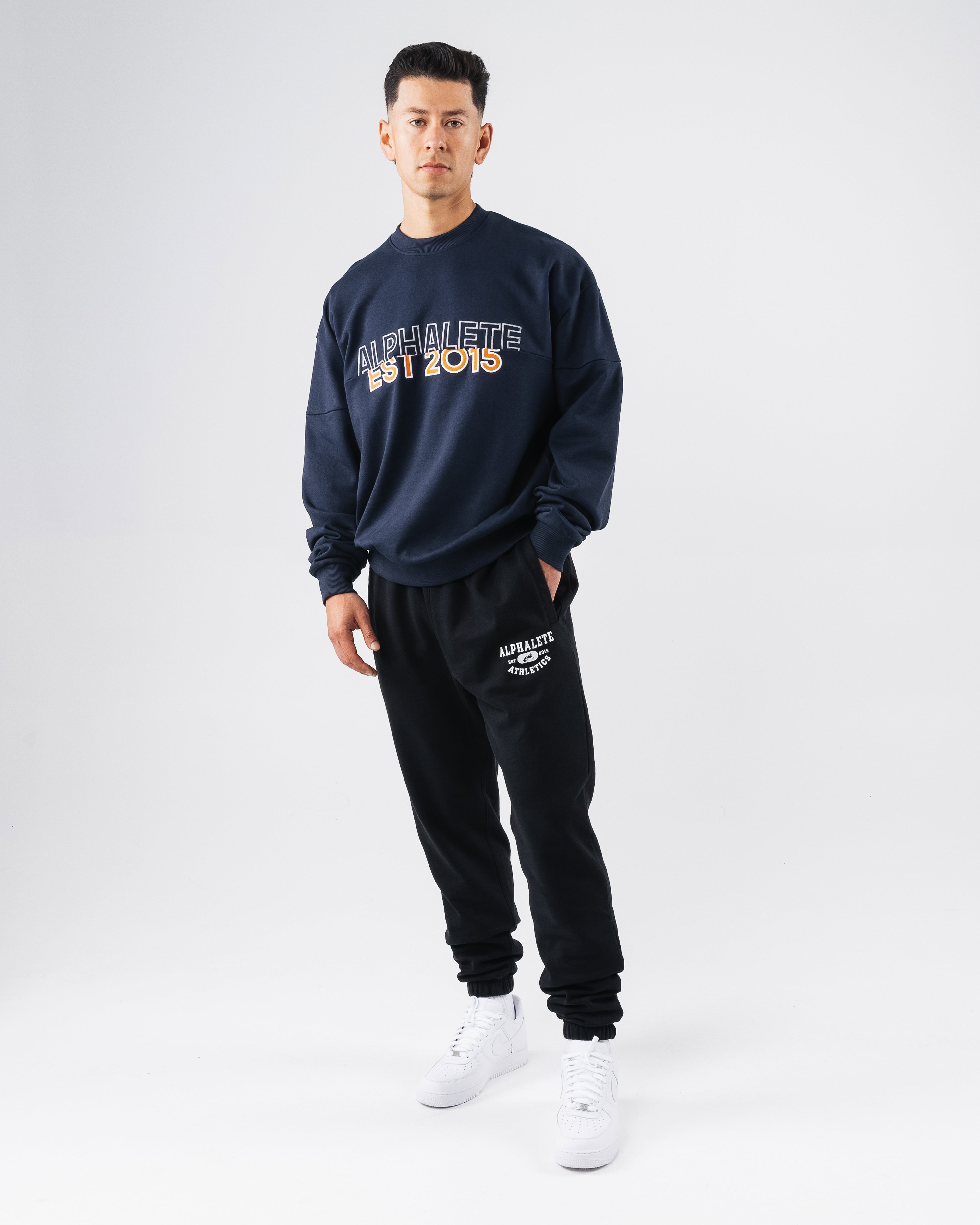 Establishment Split Crewneck Sweatshirt - Deep Navy Blue | Comfortable & Stylish Pullover for Casual Wear & Street Fashion