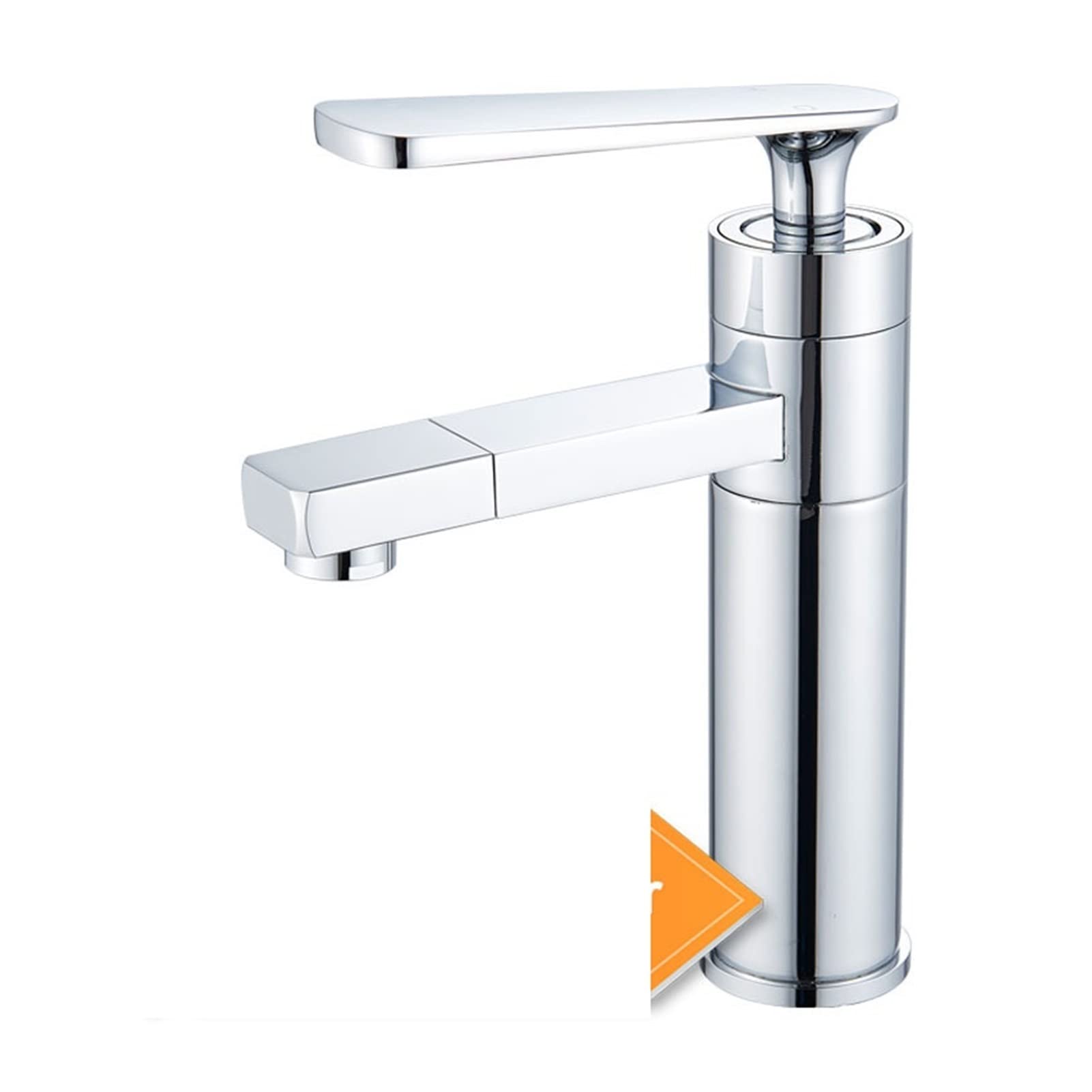 XIEDA Deck Mounted Bathroom Sink Faucet - Chrome Finish 360° Rotating Spray Head with Aerator, Hot & Cold Water Mixer Tap for Modern Home Bathroom Renovation (Perfect for Small Spaces & Vanity Upgrades)