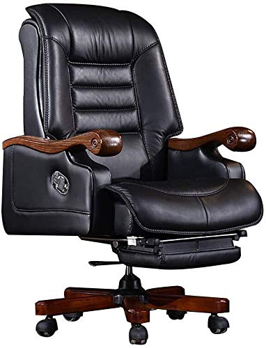 Ergonomic Executive Office Chair with Adjustable Swivel, Lumbar Support & Footrest - High Back Leather Computer Desk Chair for Home & Business Use - Perfect for Long Work Hours, Gaming & Conference Rooms