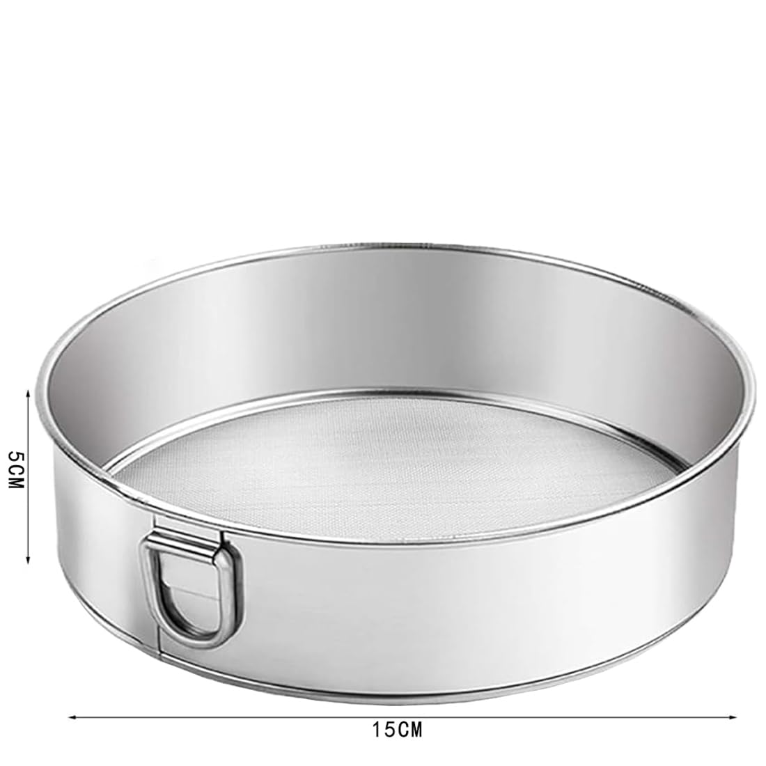 Premium 6 Inch Stainless Steel Flour Sifter - 60 Mesh Fine Sieve for Baking, Cake Making & Bread Straining | Professional Kitchen Tool for Powder Sifting & Dough Preparation | Ideal for Home Bakers & Pastry Chefs