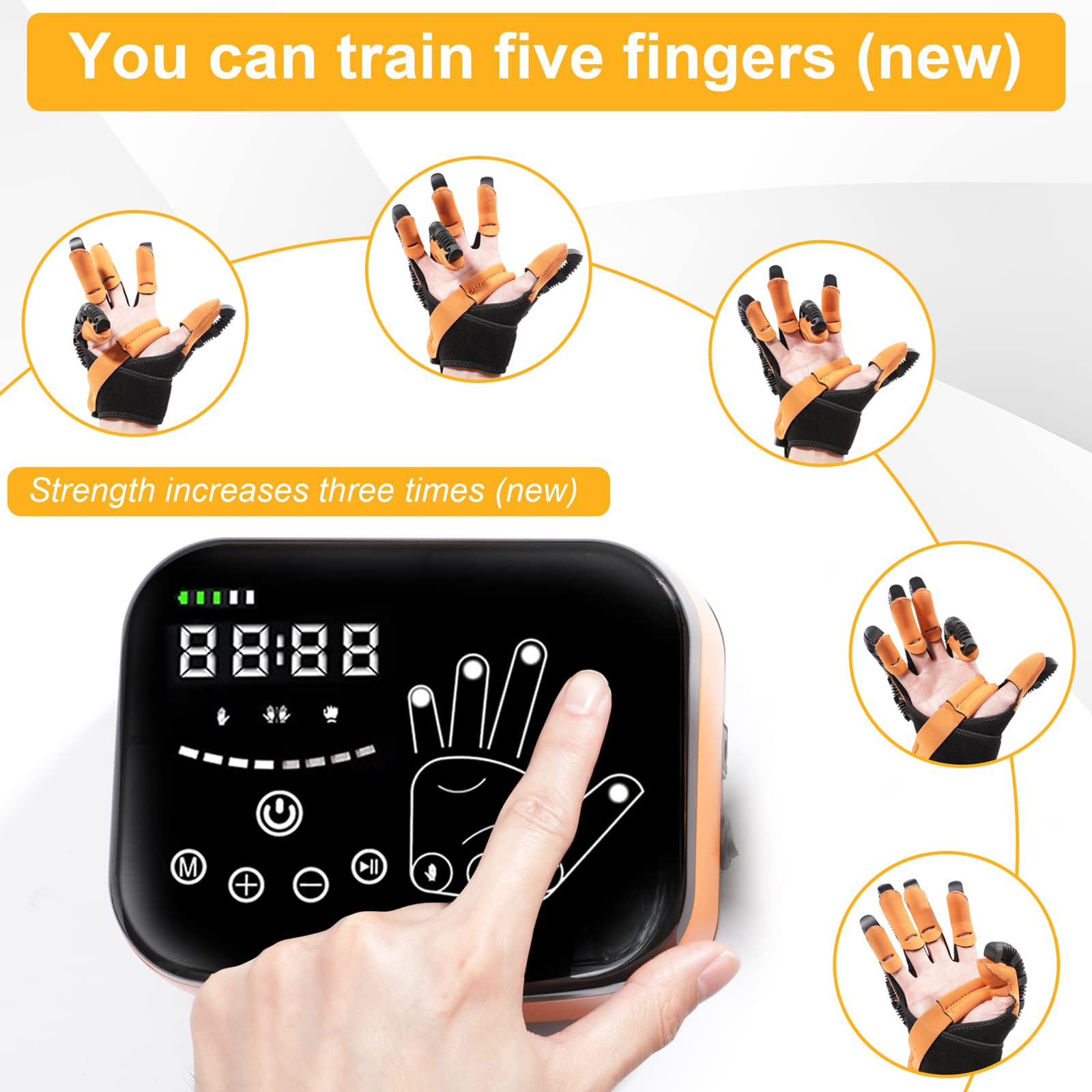 Upgraded Rehabilitation Robotic Gloves for Hand Therapy - Stroke & Paralysis Recovery Assist Device - Electric Hand Machine for Physical Therapy - Ideal for Post-Stroke Rehabilitation & Neurological Injury Recovery (Home & Clinical Use)
