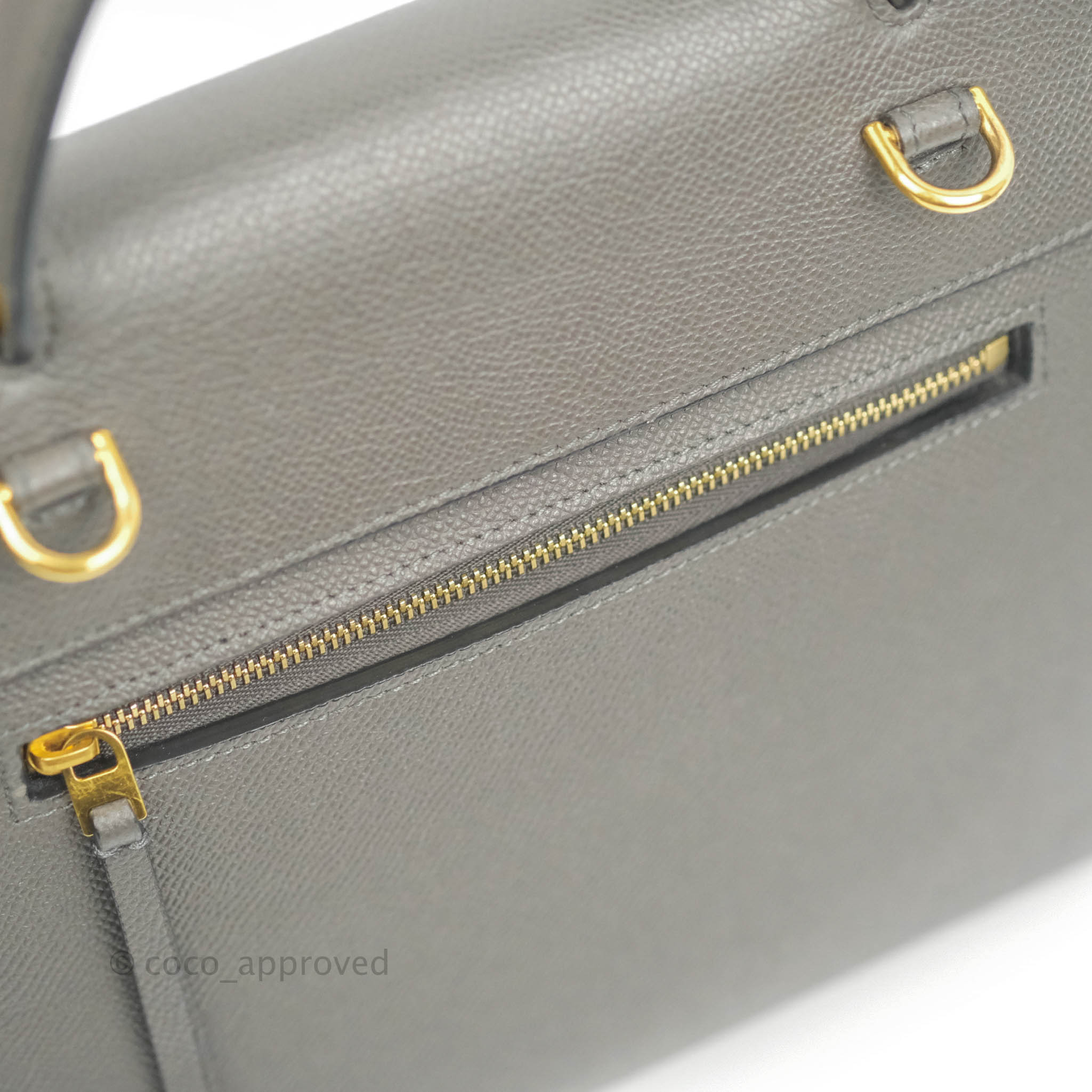 Celine Micro Belt Bag in Grey Grained Calfskin with Gold Hardware - Luxury Crossbody Bag for Women, Perfect for Work, Travel & Everyday Use
