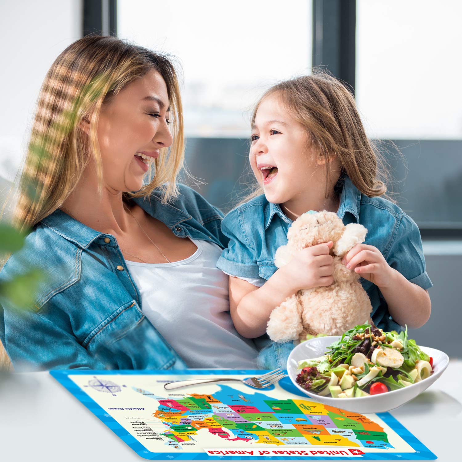 10 Pack Kids Placemats - 2 Sets of 5 Non-Slip Simply Magic Placemats for Toddlers & Children | Perfect for Dining, Crafts & Learning at Home or School
