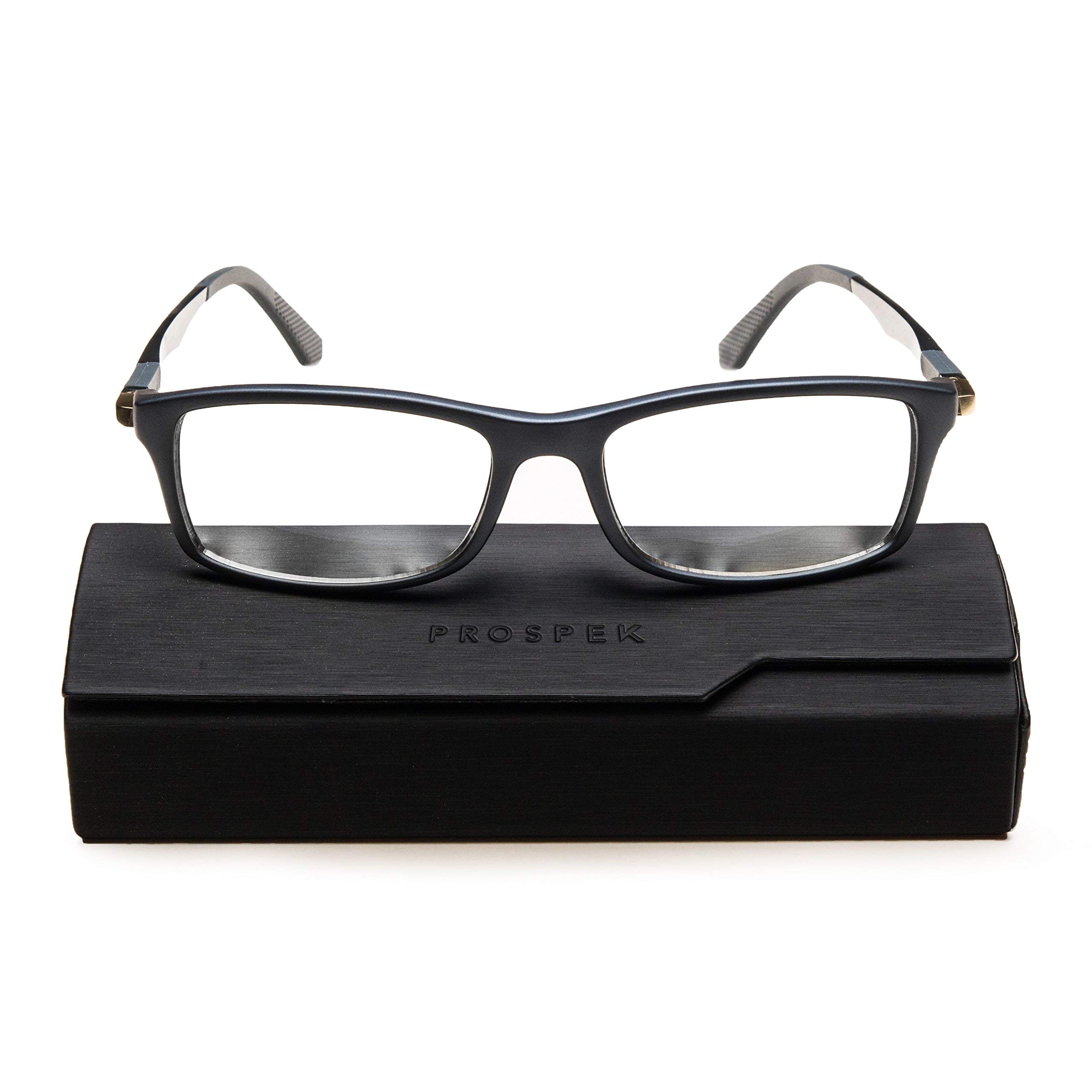 Prospek Blue Light Blocking Glasses 0.0 Magnification - Anti Eye Strain Computer Glasses for Men & Women - Large Frame for Comfort - Perfect for Office Work, Gaming & Screen Time