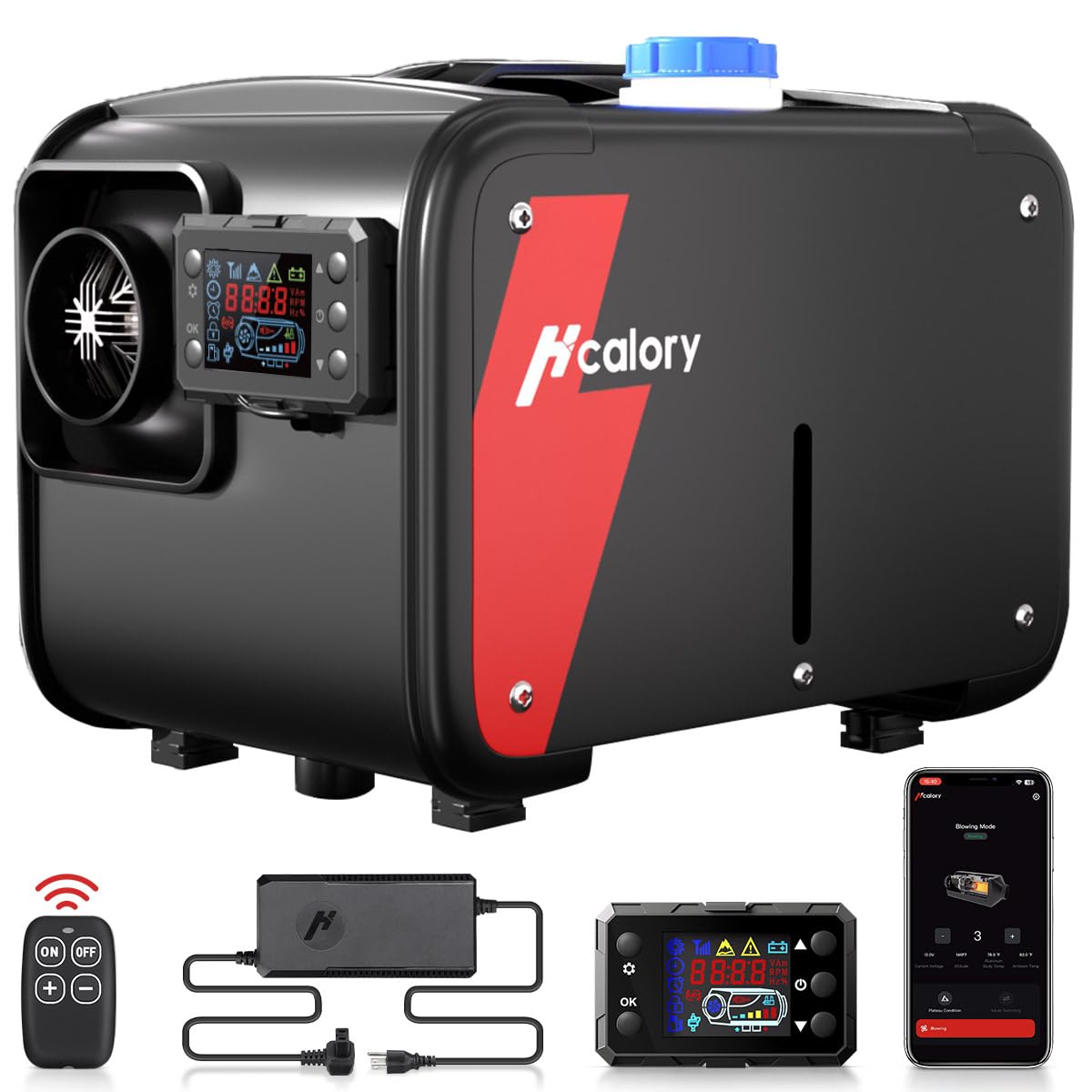 5KW Diesel Heater with Bluetooth & Smart APP Control - 12V/24V DC & 110V AC Portable Parking Heater for Cars, Trucks, Boats, RVs & Camping | Indoor & Outdoor Heating Solution for Winter Travel & Off-Grid Living