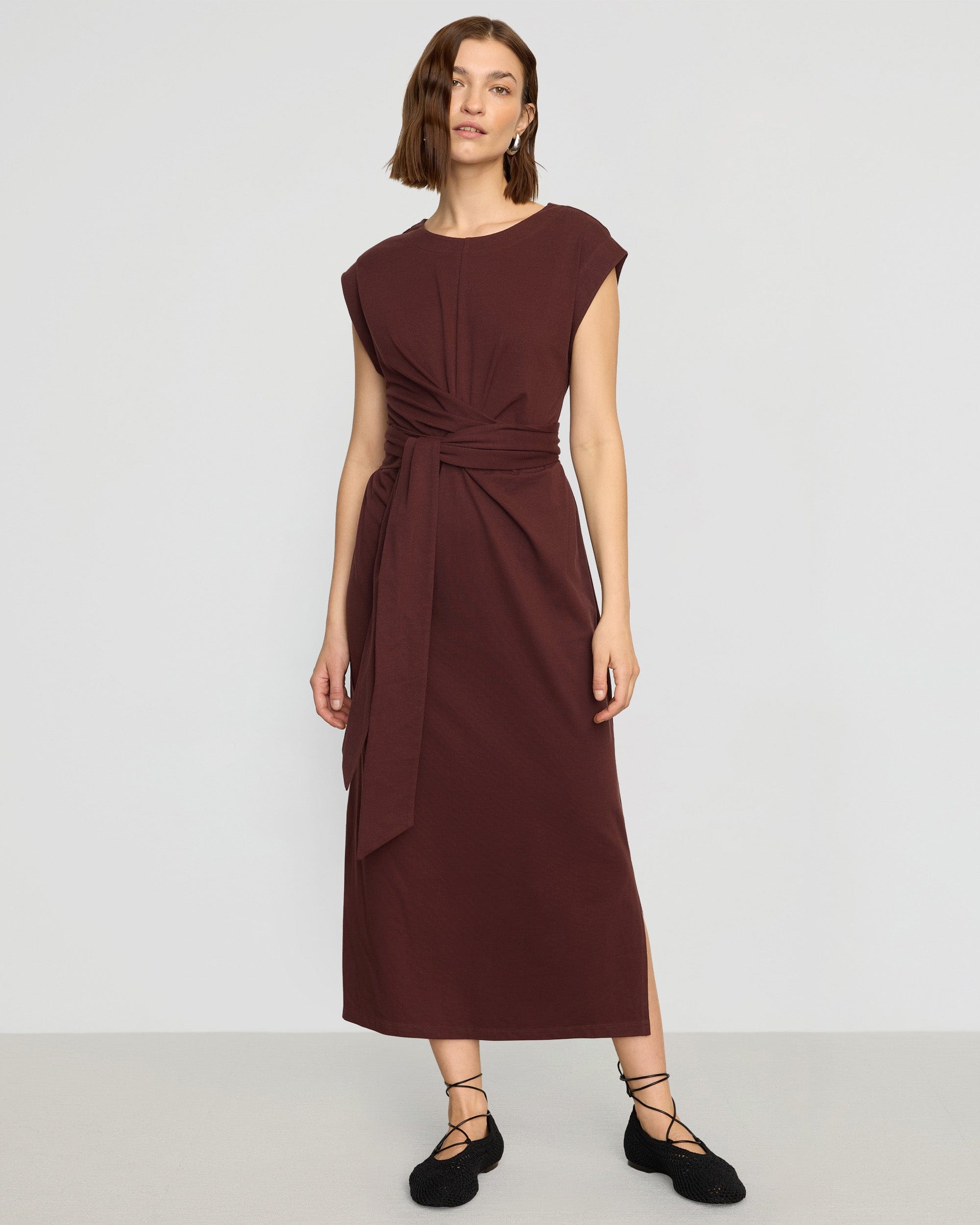 Fei Tie Front Organic Cotton Dress - Women's Flowy Boho Summer Dress for Beach, Vacation & Casual Wear
