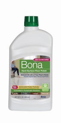 Bona High Gloss Floor Polish Liquid - 36 oz Bottle for Hardwood & Laminate Floors - Shine & Protect - Perfect for Homes, Offices & High-Traffic Areas