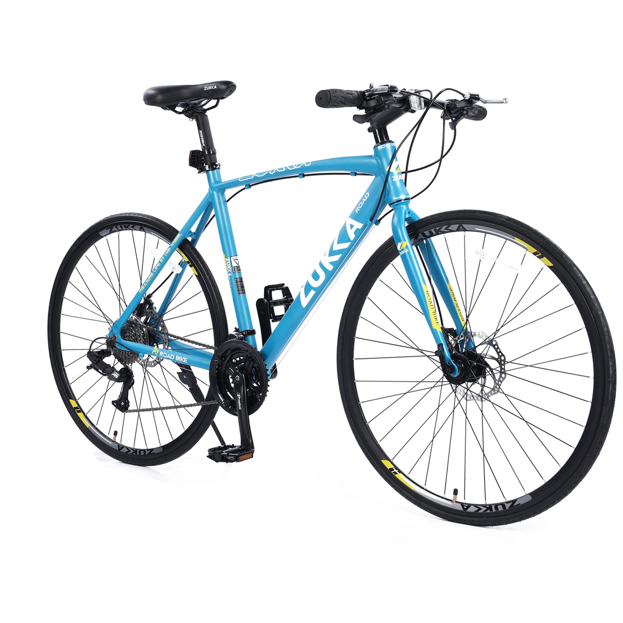 700C Road Bike for Adults - 27 Speed Hybrid Commuter Bicycle with Dual Disc Brakes - Perfect for City Riding, Fitness & Racing - Men & Women's Lightweight Aluminum Frame Bicycle for Urban Commuting & Outdoor Exercise