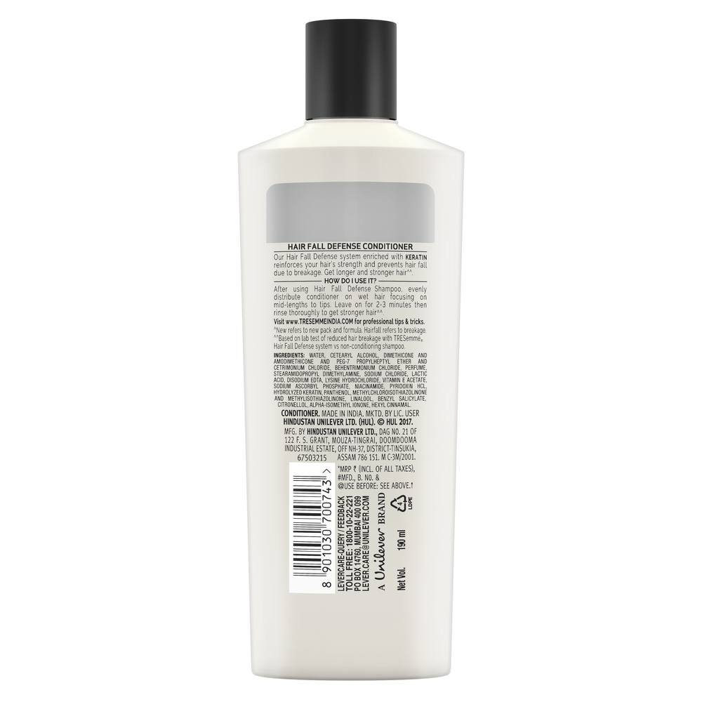 TRESemmé Smooth & Shine Conditioner 190ml + Hair Fall Defense Conditioner 190ml - Hydrating & Strengthening Hair Care Duo for Smooth, Frizz-Free & Healthy Hair - Perfect for Daily Use & Damaged Hair Repair