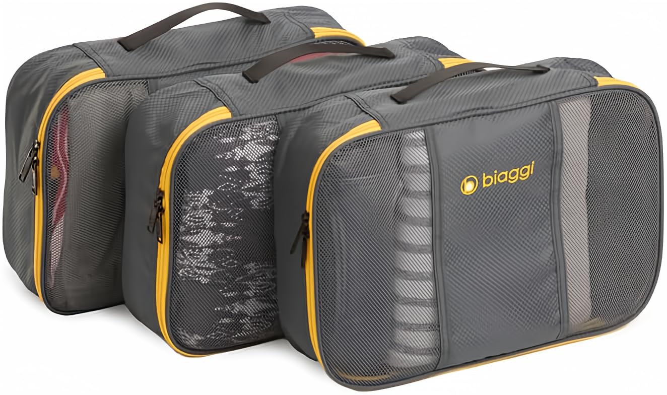 Biaggi ZIPCUBES 3-Pack Travel Packing Cubes - Lightweight Luggage Organizers for Men & Women | Perfect for Suitcase Organization, Business Trips & Vacation Packing
