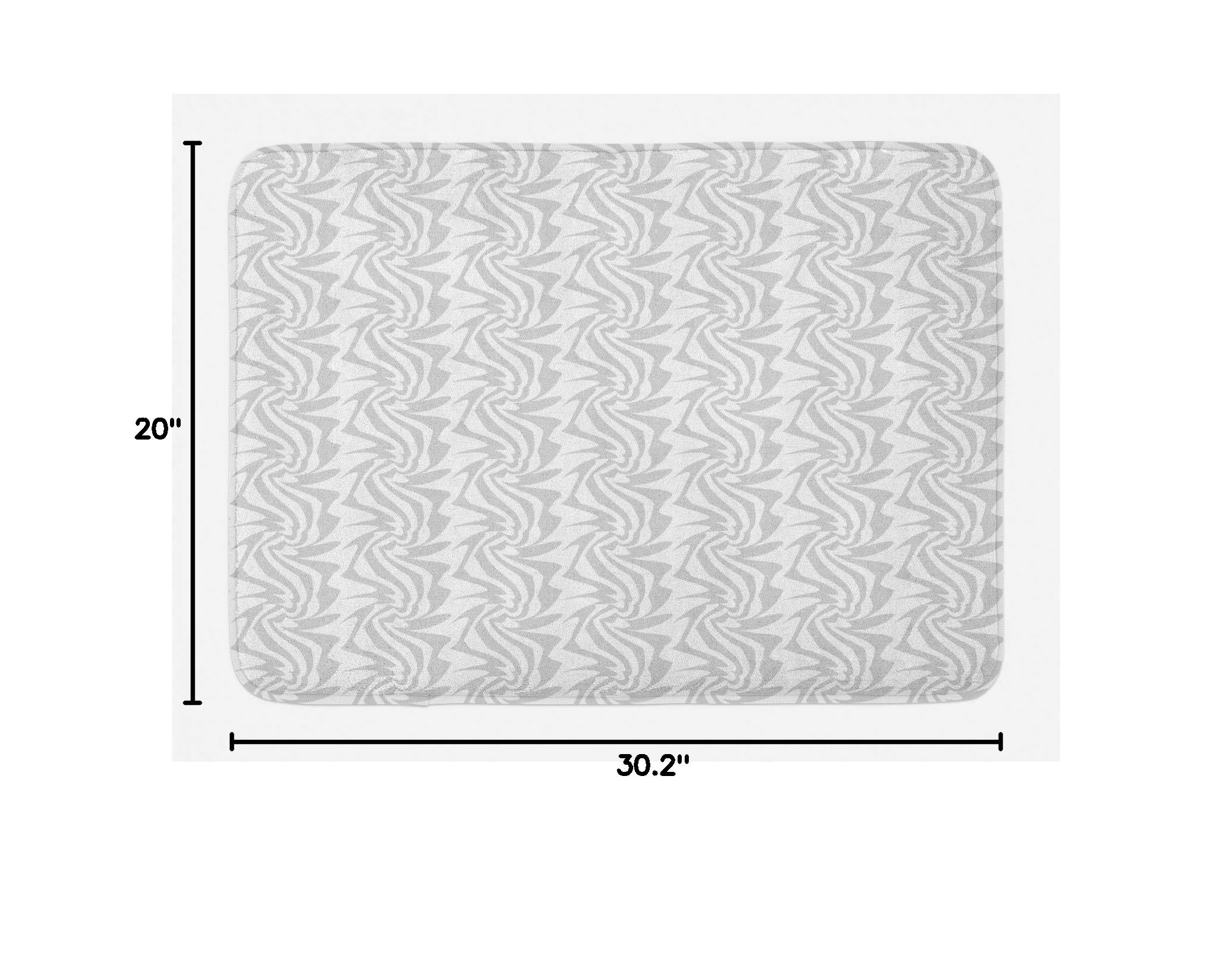 Ambesonne Abstract Bath Mat - Modern Minimalist Pastel Grey Swirl Design with Non-Slip Backing, 30.2 x 20 Inches, Pale Taupe & White - Soft Plush Bathroom Decor for Contemporary Homes & Luxury Hotels