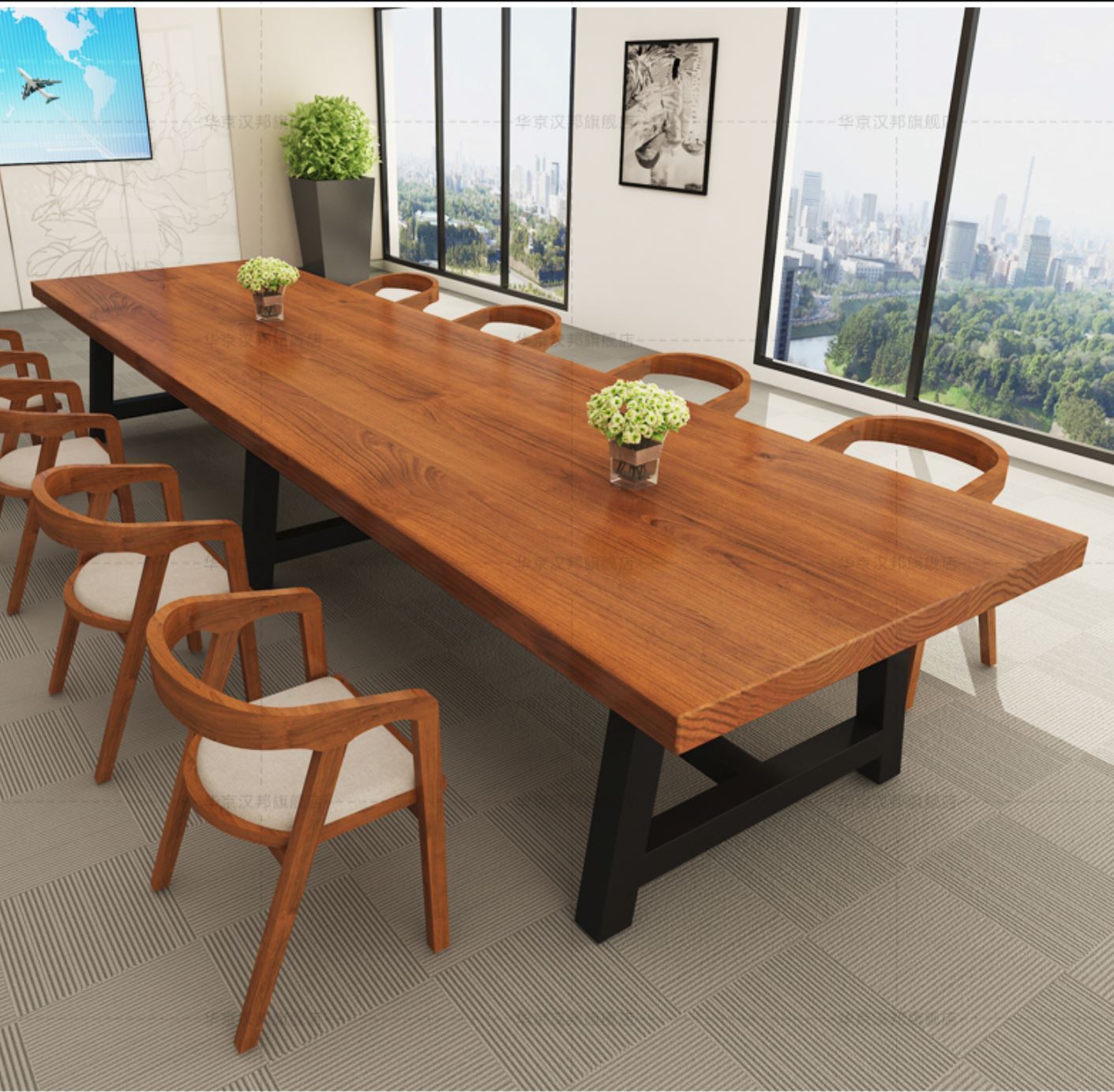 Solid Wood Conference & Dining Table - EVELYN | Modern Office & Home Furniture for Meetings, Dining & Workspaces