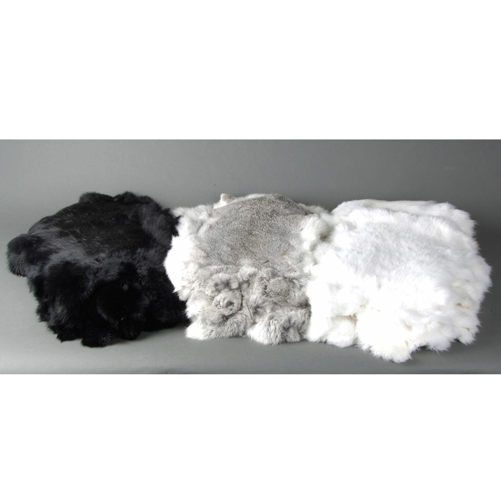 Premium Chinchilla Rabbit Fur Blanket - Large Size (4 Skins) | Soft & Luxurious Throw for Bed, Couch & Home Decor | Cozy Winter Accessory