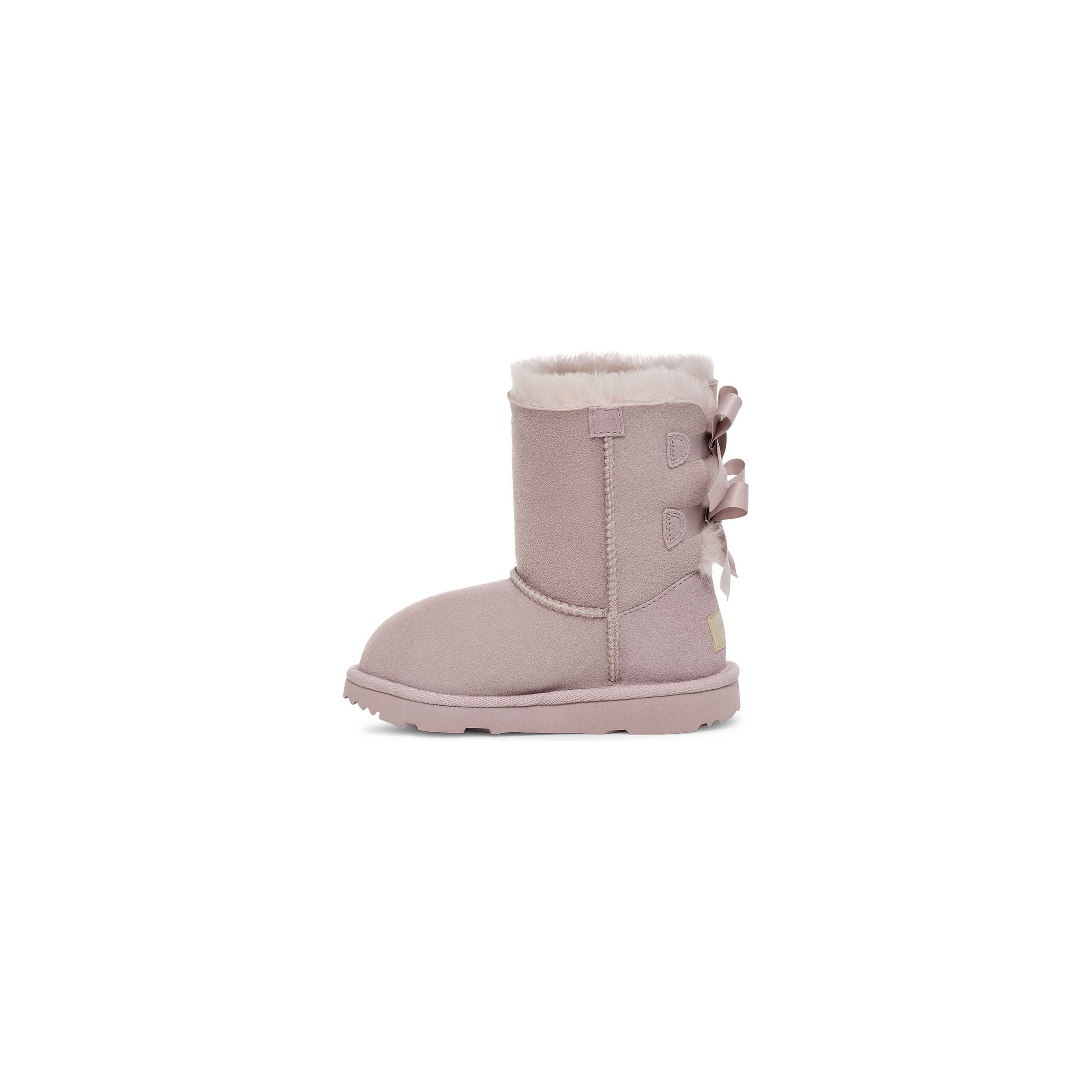 UGG Toddler's Bailey Bow II Boot in Pale Smoke - Warm Winter Snow Boots for Kids - Perfect for Outdoor Play & Cold Weather