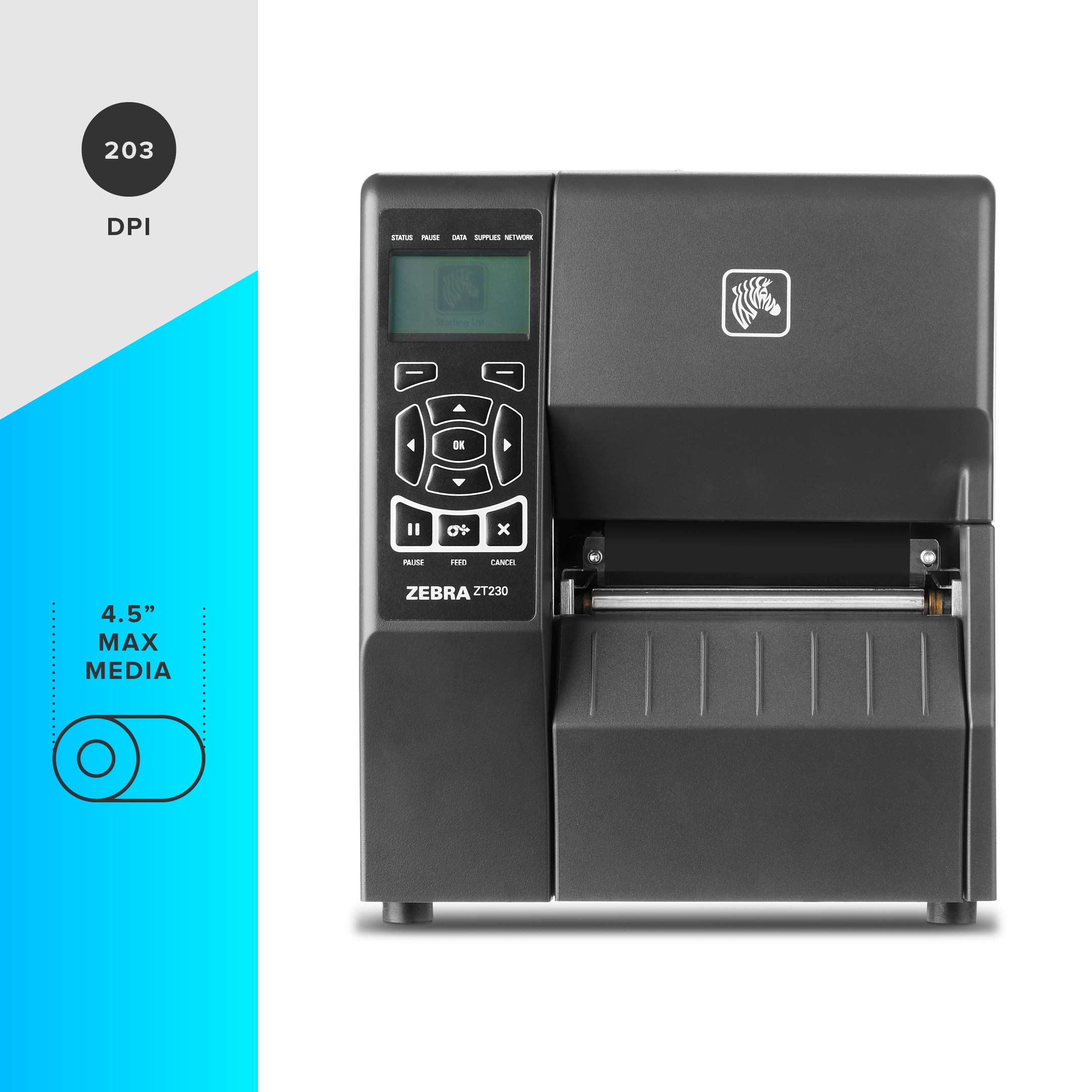 ZEBRA ZT23042-T01000FZ ZT230 Industrial Label Printer - Direct Thermal/Thermal Transfer, 4