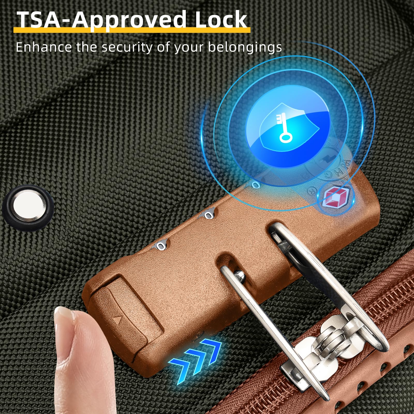 5-Piece Lavender Softside Expandable Luggage Set with Spinner Wheels & TSA Lock - Lightweight Rolling Suitcase for Travel - Green & Brown Soft Shell Carry-On for Men & Women - Perfect for Family Vacations, Business Trips & International Travel