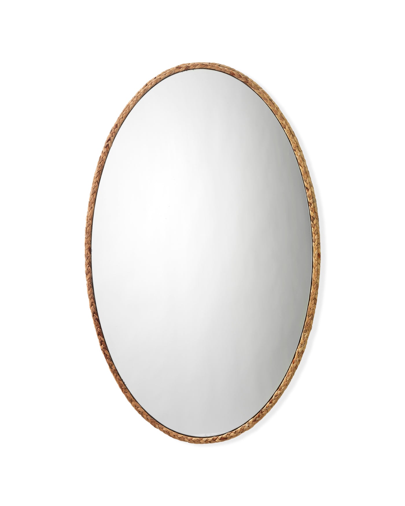 Sparrow Braided Oval Mirror - Handwoven Rattan Wall Decor for Boho Chic Living Room, Bedroom, or Bathroom - Perfect for Home, Office, and Gift Giving