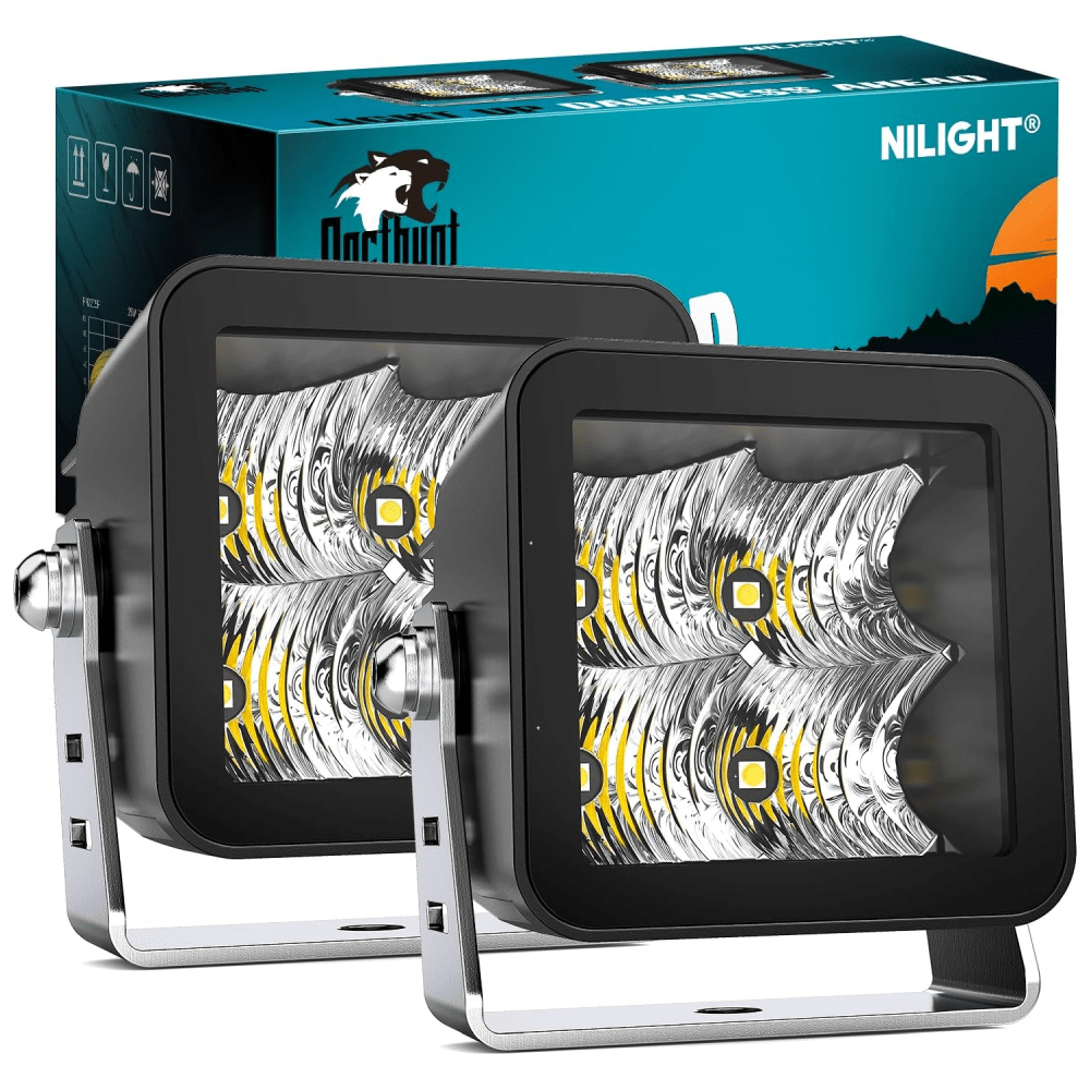 3 Inch 4LED EMC Flood LED Pod Lights (Pair) - Waterproof Off-Road Lighting for Trucks, ATVs, Boats & Emergency Vehicles