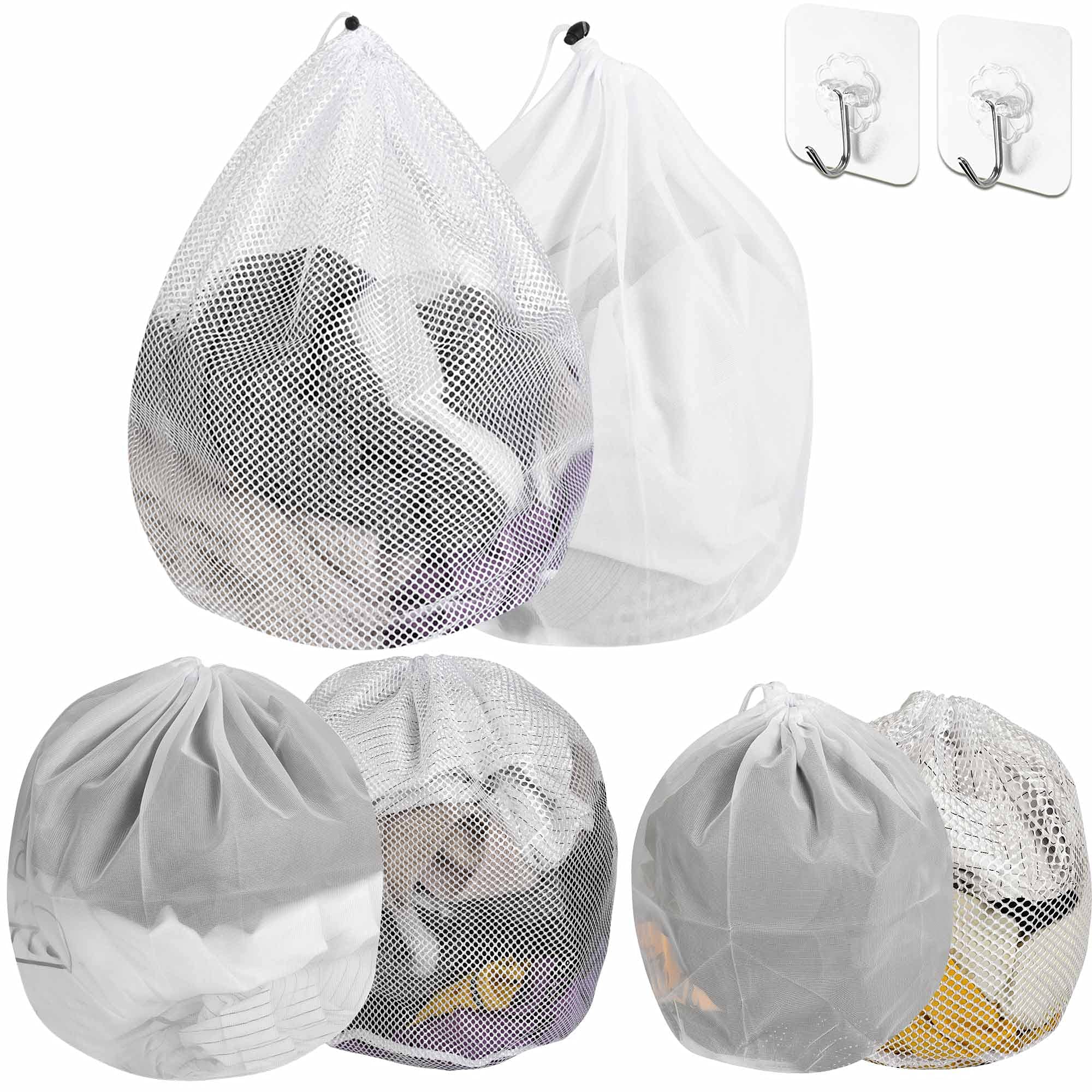DYKOOK 6-Pack Laundry Bags Set - Large & Small Mesh Wash Bags with Drawstring for Delicates, Underwear, Socks & Baby Clothes - Fine & Coarse Mesh for Gentle or Heavy Duty Washing - Perfect for Travel, Gym & Home Use
