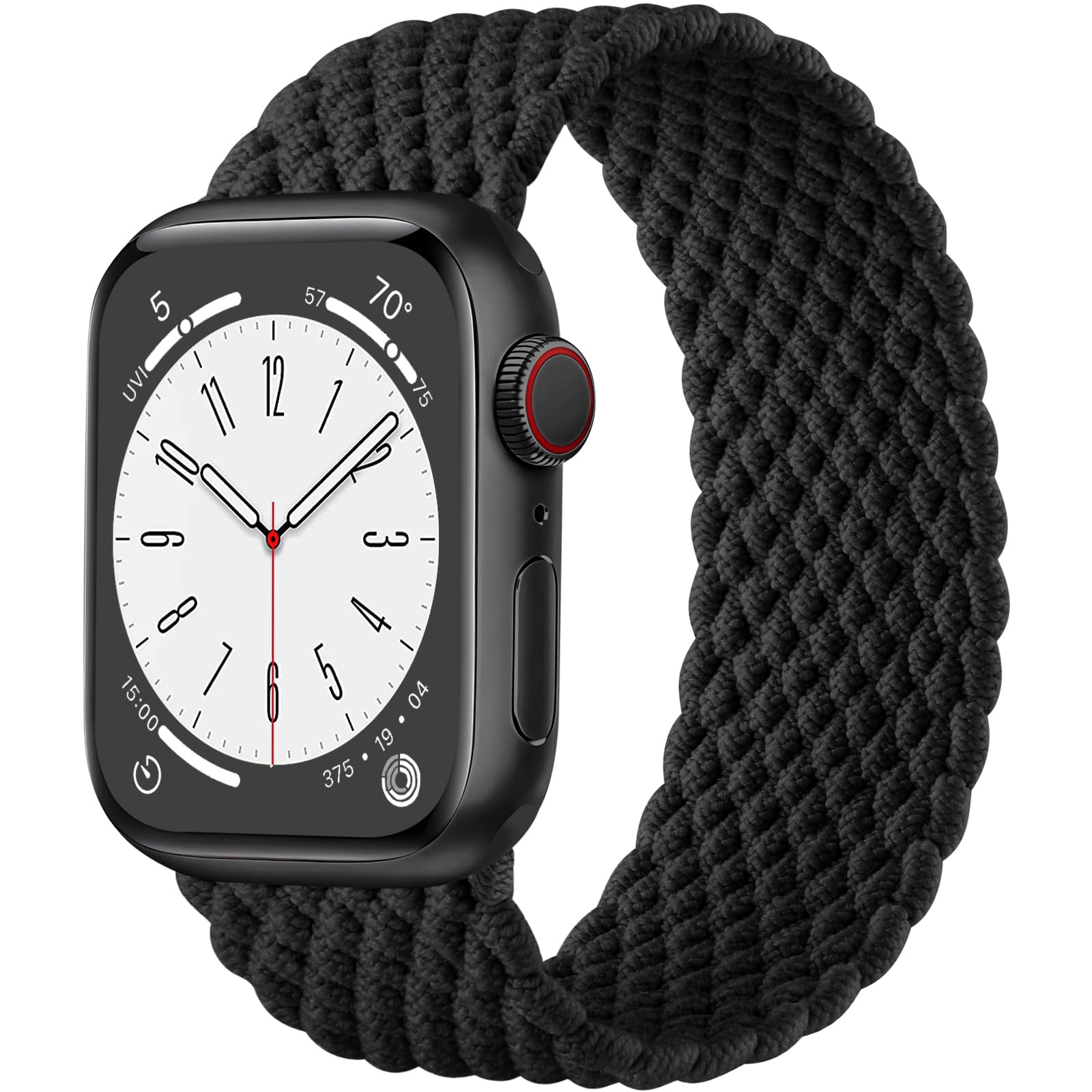 Braided Stretch Solo Loop Band for Apple Watch 40mm 41mm 38mm - Compatible with Series 9/8/7/6/5/4/3/2/1/SE/Ultra - Soft Elastic Sport Strap for Women & Men - Perfect for Workouts, Running & Everyday Wear