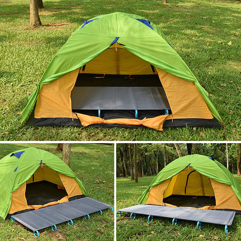 Lixada Ultralight Folding Camping Cot - Portable Aluminum Alloy Travel Bed for Outdoor Adventures, Hiking, Backpacking & Mountaineering - Compact Tent Cot for Camping Trips & Emergency Preparedness