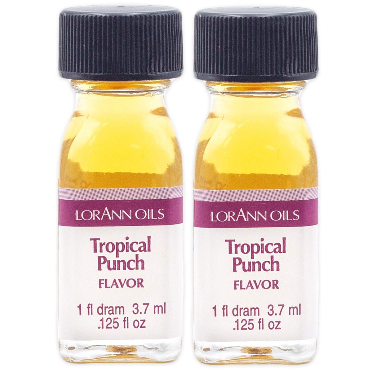 LorAnn Oils Super Strength Flavoring - 4X Stronger Than Extracts for Candy Making, Baking, Hard Candy & DIY Flavor Oils - Natural Bold Tropical Punch Flavor (Pack of 2, 0.125 fl oz) - Perfect for Homemade Treats, Beverages & Dessert Decorating