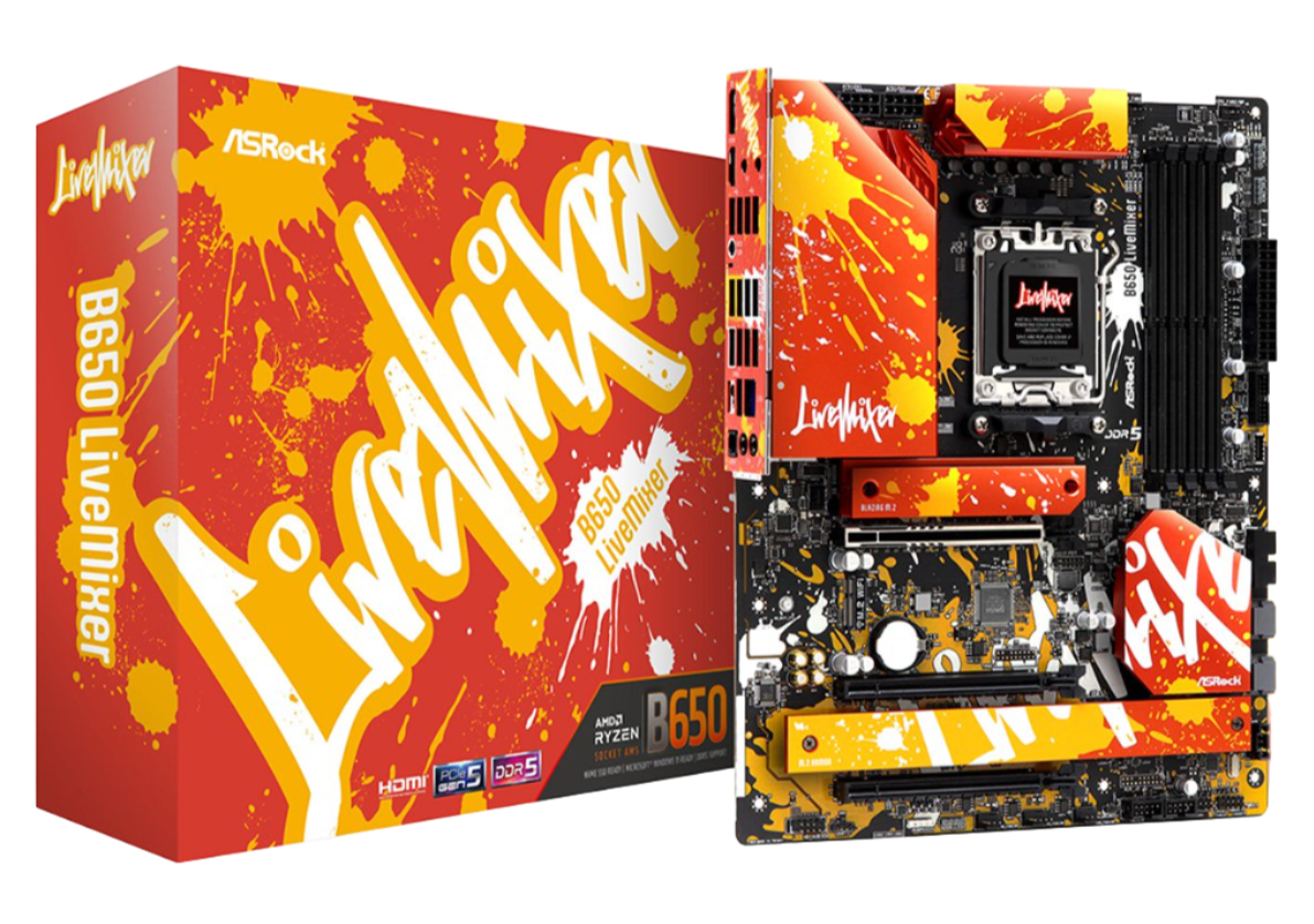 ASRock B650 LiveMixer AM5 ATX Motherboard - AMD Ryzen 7000 Ready, DDR5 Support, PCIe 5.0 - Perfect for Gaming PCs & Content Creation Workstations