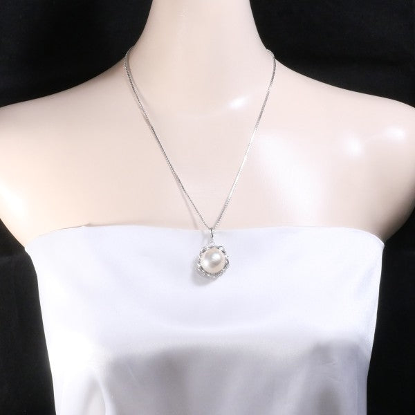 14K White Gold Semi-Round Pearl Necklace - Elegant Pearl Jewelry for Women, Perfect for Weddings, Parties & Special Occasions