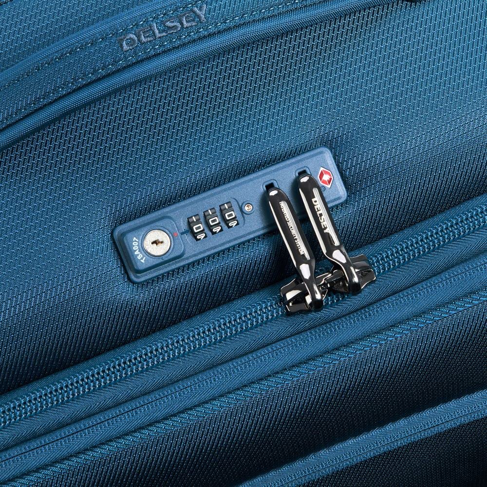 Delsey Light Blue 118L Unisex Rolling Luggage - Perfect for Travel, Business Trips & Weekend Getaways